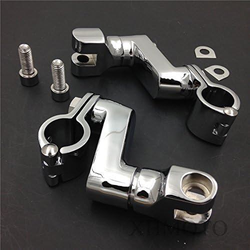Motorcycle Chrome Longhorn Footpeg Mounts Clamp - Compatible with BSA, Norton, Triumph Bobber, Chopper, Cafe Racer, ATV, UTV & Scooter - Durable Riding Accessory for Custom Bike Builds & Off-Road Adventures