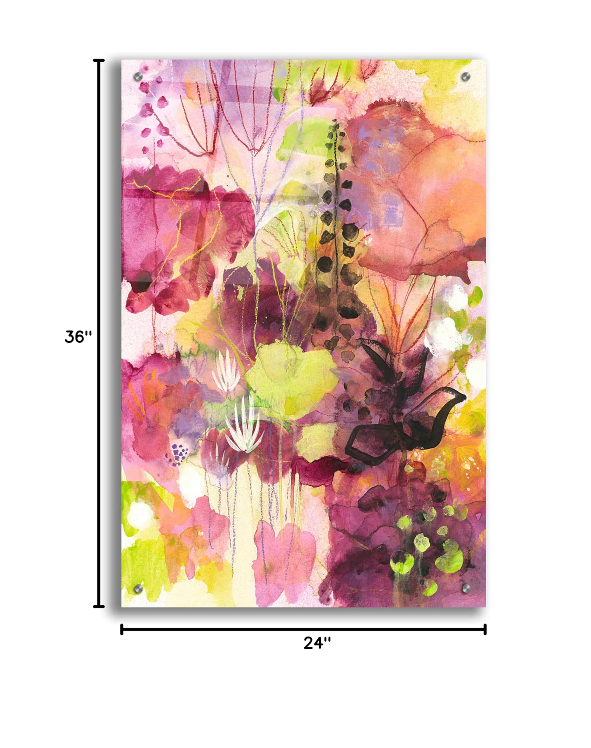 Corina Capri 'In Between' Acrylic Glass Wall Art - 24x36 Inches Modern Abstract Painting for Living Room, Bedroom & Office Decor