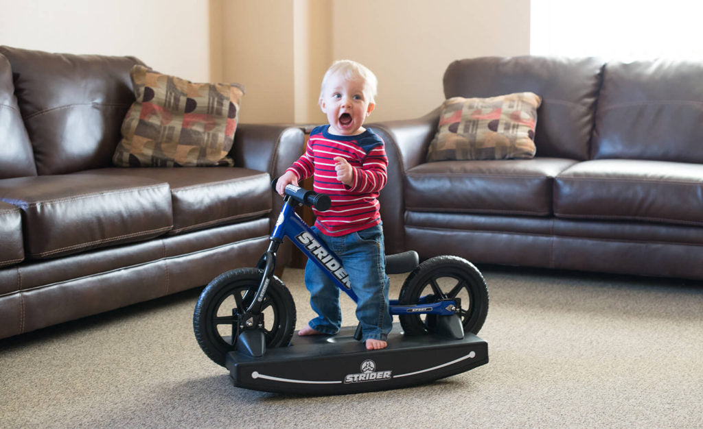 Strider 12 Sport 2-in-1 Balance Bike & Rocking Base - Kids Toddler Bike for Learning to Ride - Perfect for Indoor & Outdoor Play, Birthday Gifts