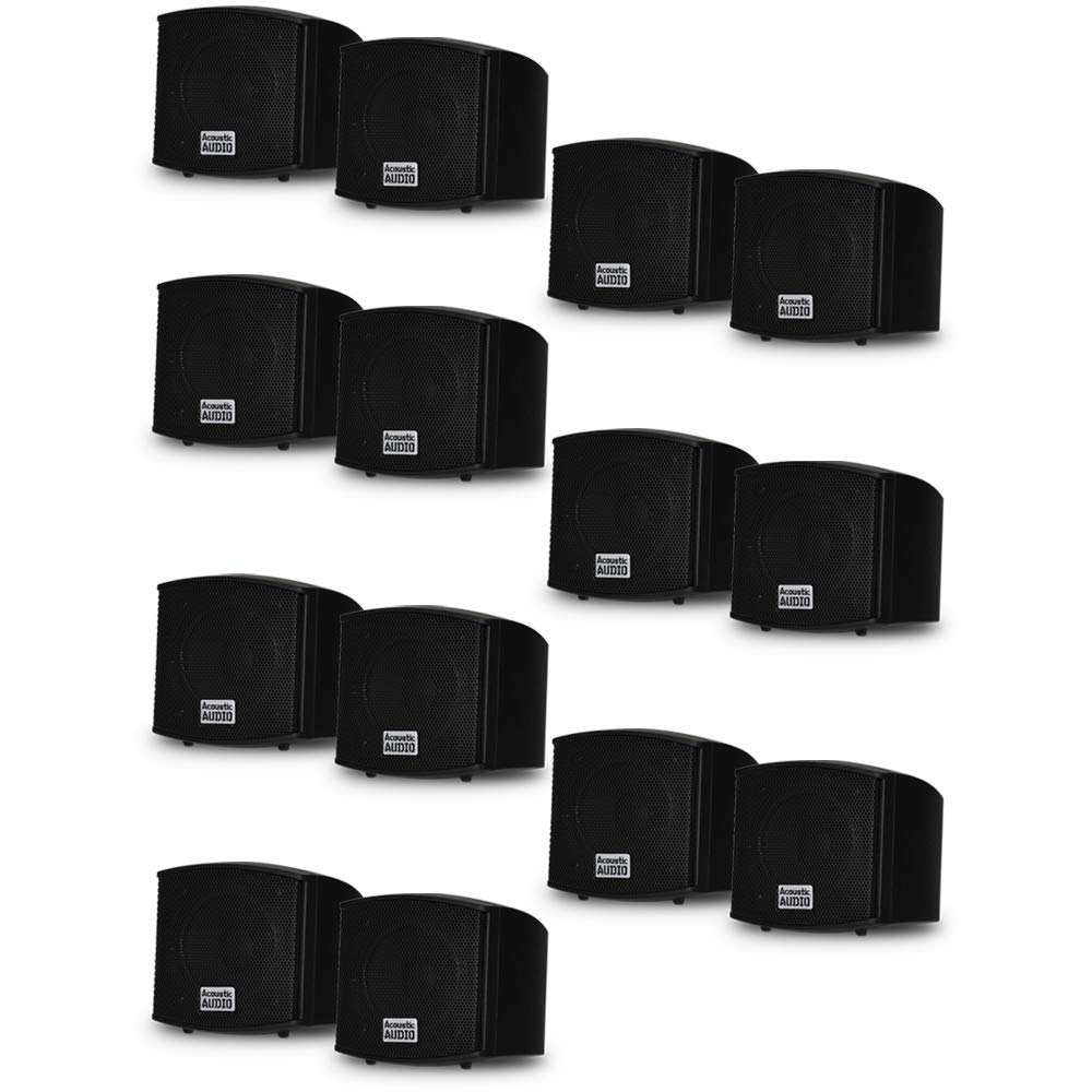 Acoustic Audio AA321B 2800W Mountable Indoor Speakers - 7 Pair Pack (Black) | High Power Home Theater, Office & Background Music System