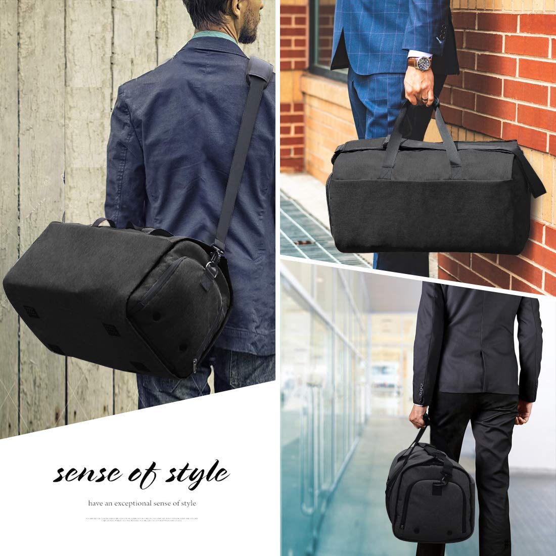 Convertible Suit Travel Garment Bag with Shoes Compartment - Waterproof Large Carry On Duffel Weekender Bag for Men & Women - Perfect for Business Trips, Weddings & Airplane Travel