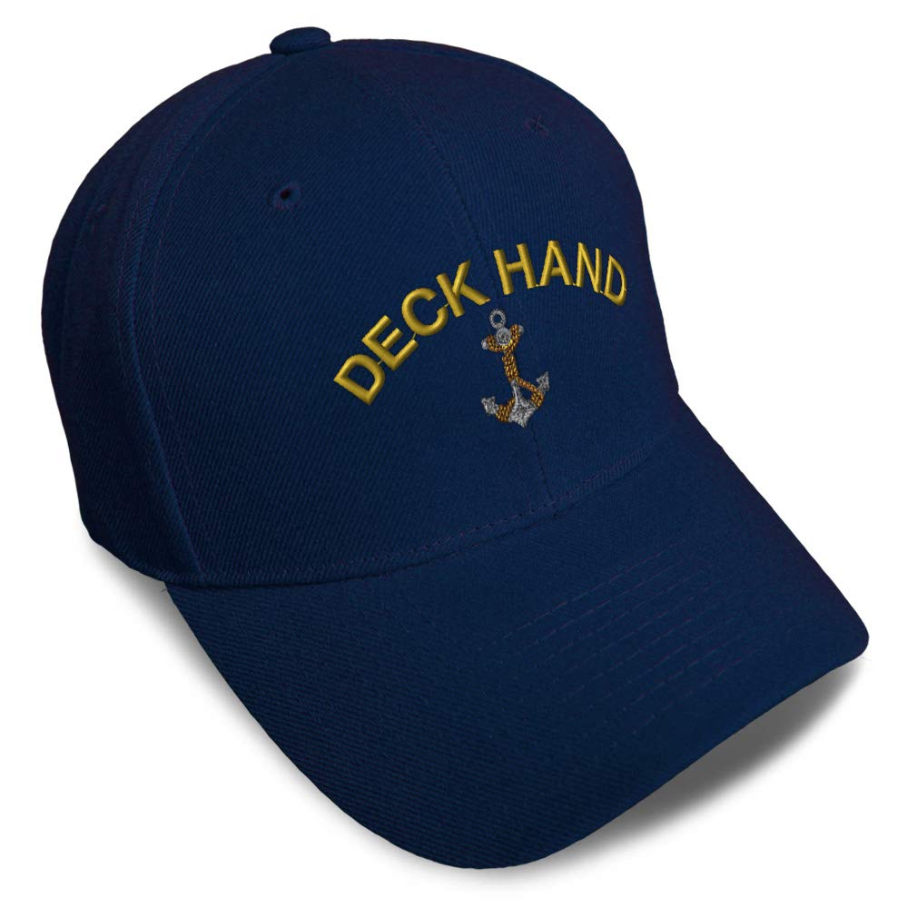 Stylish Baseball Cap with Anchor & Boat Gold Embroidery - Unisex Deck Hand Dad Hat for Men & Women | Perfect for Boating, Fishing & Outdoor Adventures
