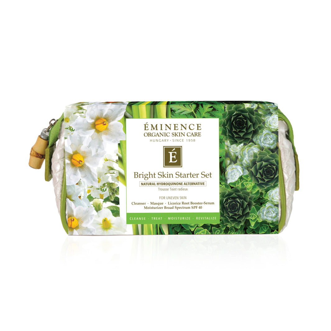 Eminence Organics Bright Skin Starter Set - Organic Skincare Kit for Radiant & Glowing Face - Perfect for Daily Use, Travel & Gift Giving