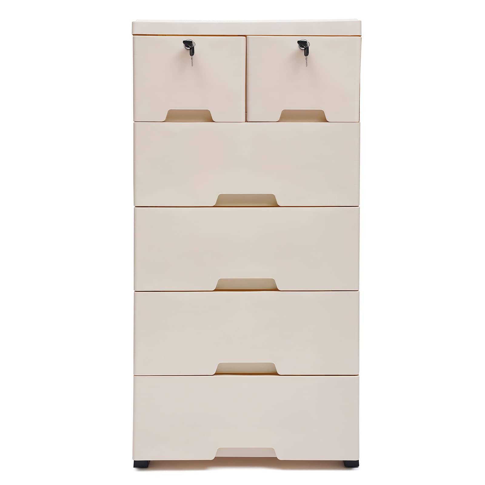 6-Drawer Plastic Storage Dresser with Wheels - 5-Tier Rolling Dresser Organizer (40.16