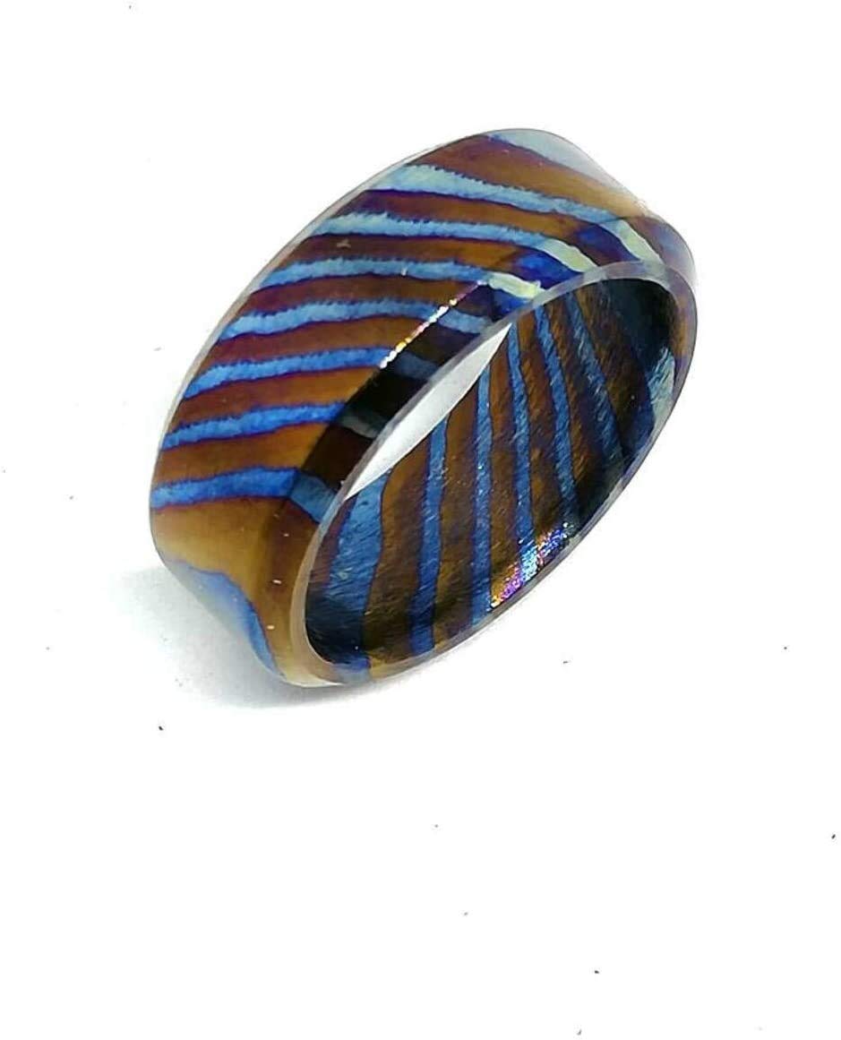 Handmade Damascus Titanium Ring for Men - Timascus KE-107-AT Comfort Fit Wedding Band, Custom Unisex Engagement Jewelry, Modern Statement Ring for Couples | Perfect for Weddings, Anniversaries & Special Occasions