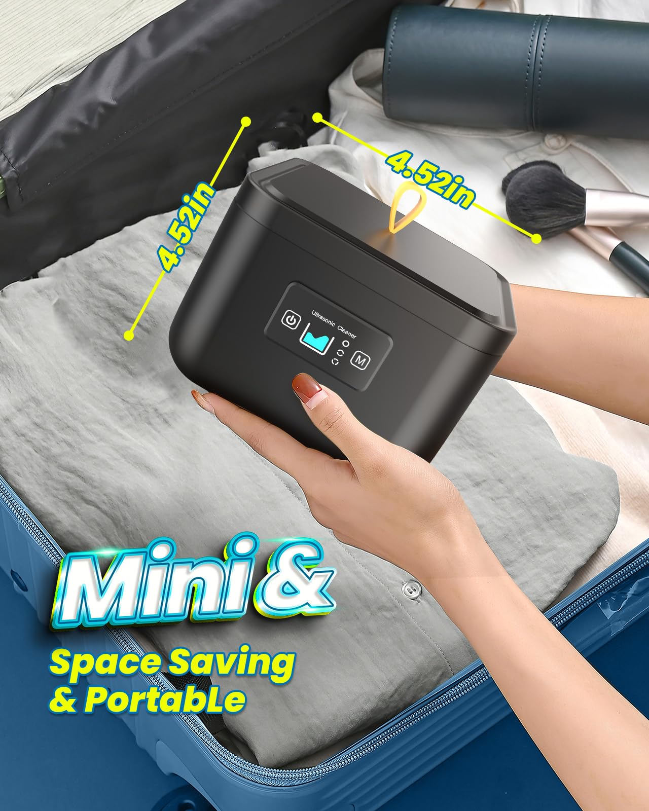 Professional Ultrasonic Jewelry Cleaner 45kHz - Dental Cleaner Machine with 3 Timer Settings for Rings, Watches, Jewelry & Dentures - Perfect for Home & Dental Office Use