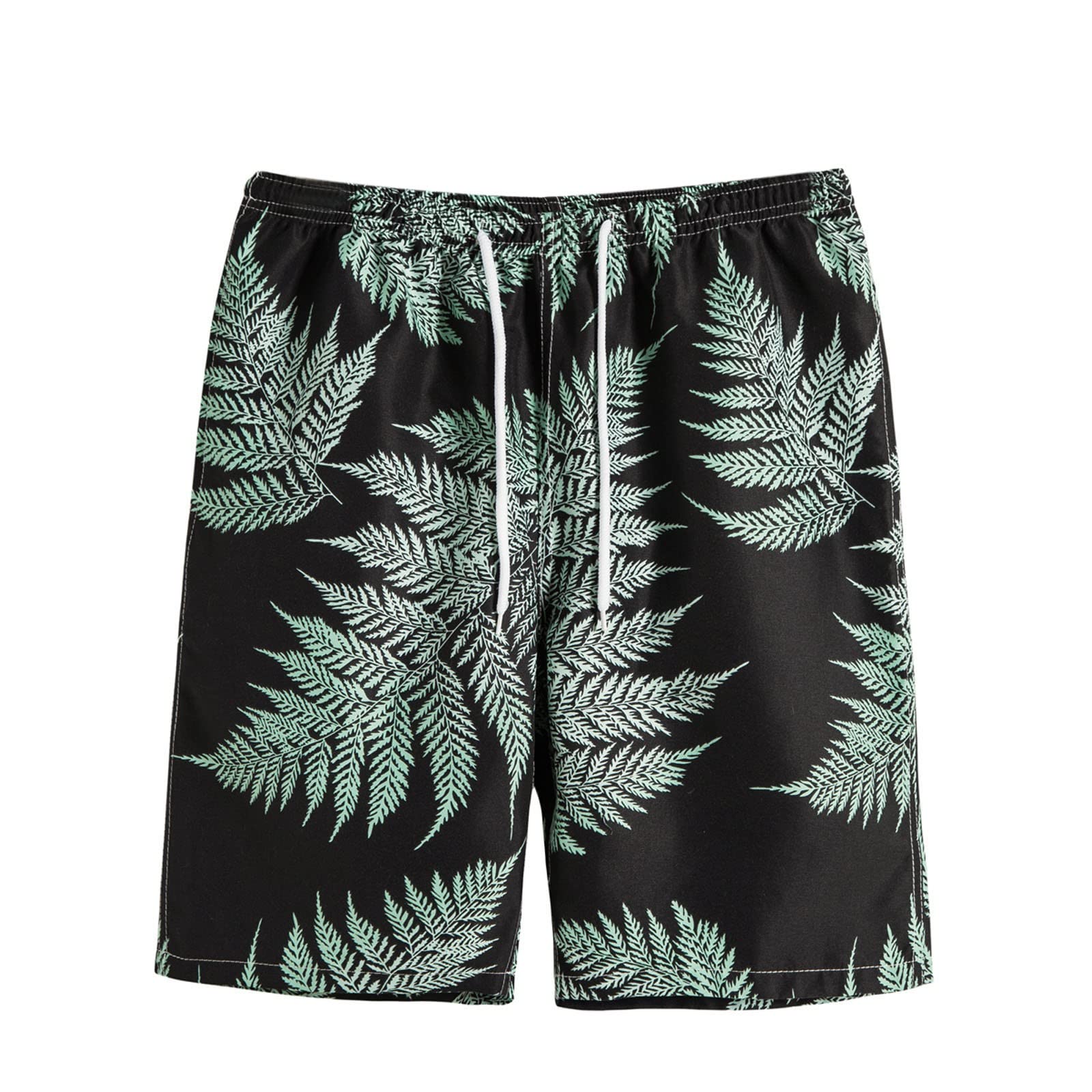 Men's Summer Casual Shorts with Pockets & Drawstring - Breathable Printed Mid-Length Shorts for Outdoor, Beach, and Lounge Wear