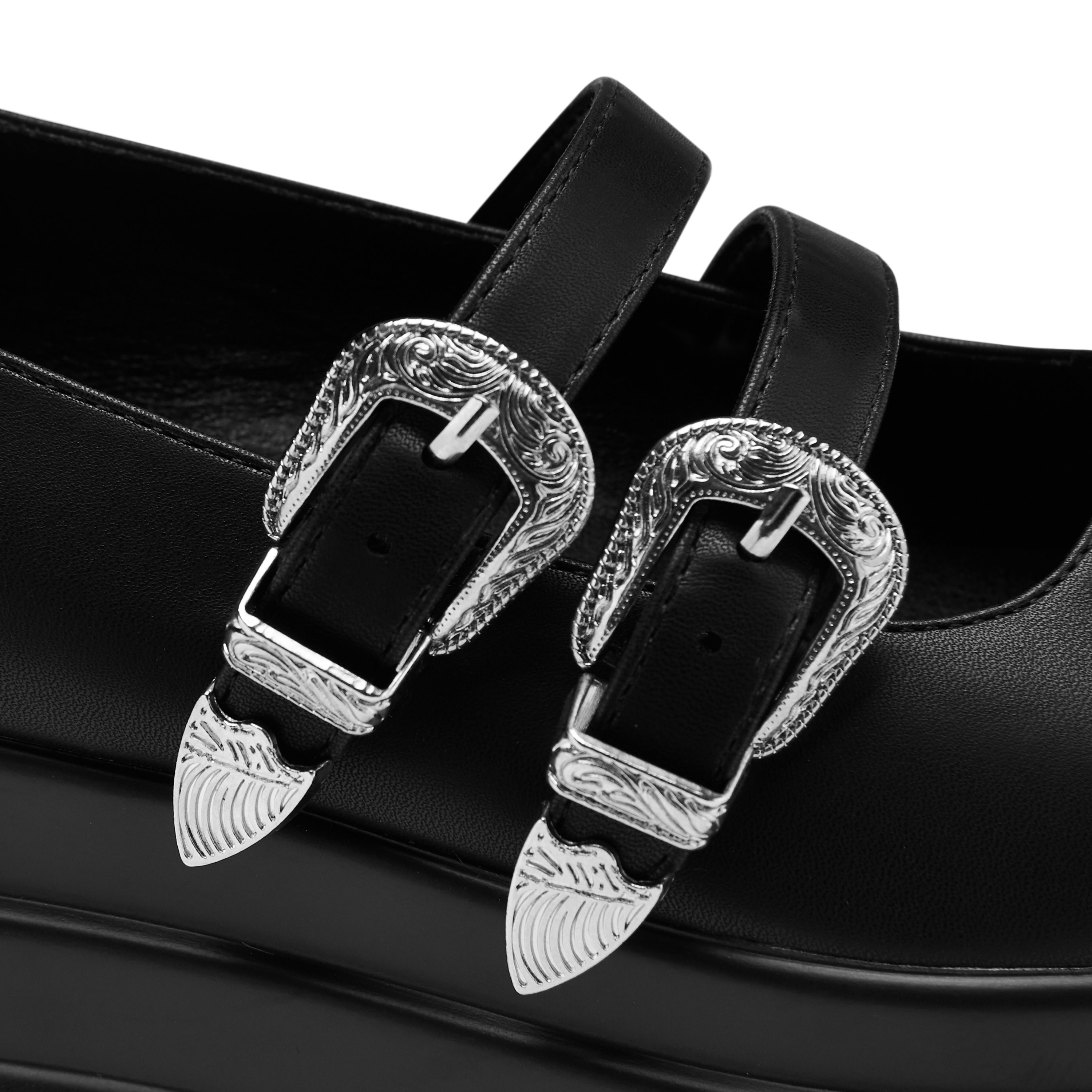 Damona Trident Ornate Buckle Mary Janes Shoes for Women - Black Vintage Style | Perfect for Weddings, Parties & Retro Fashion Outfits