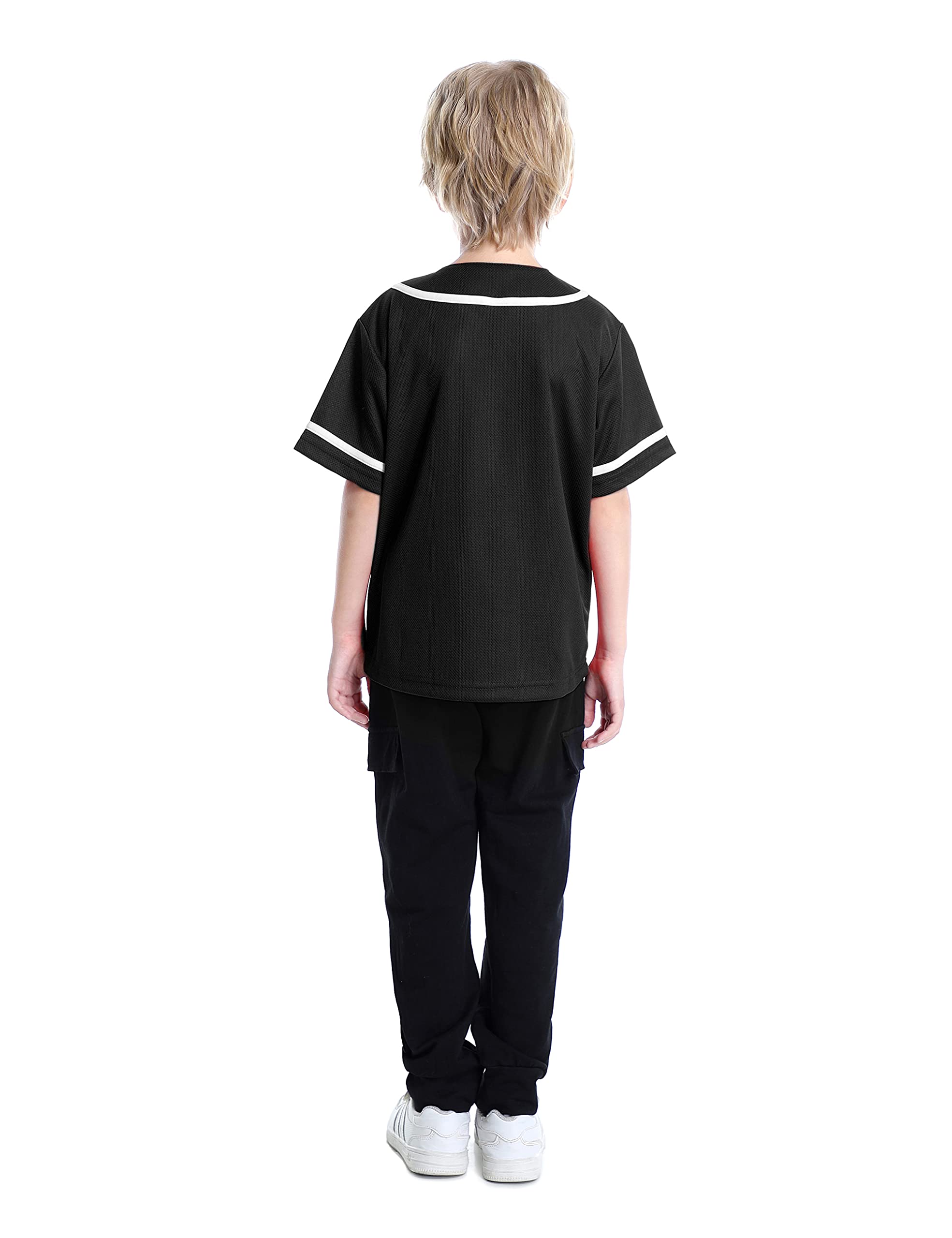 TopTie Boys Baseball Jersey - Kids Button Down Jersey T-Shirt for Softball & Baseball Games - Comfortable Youth Athletic Shirt for Practice, Games & Team Uniforms