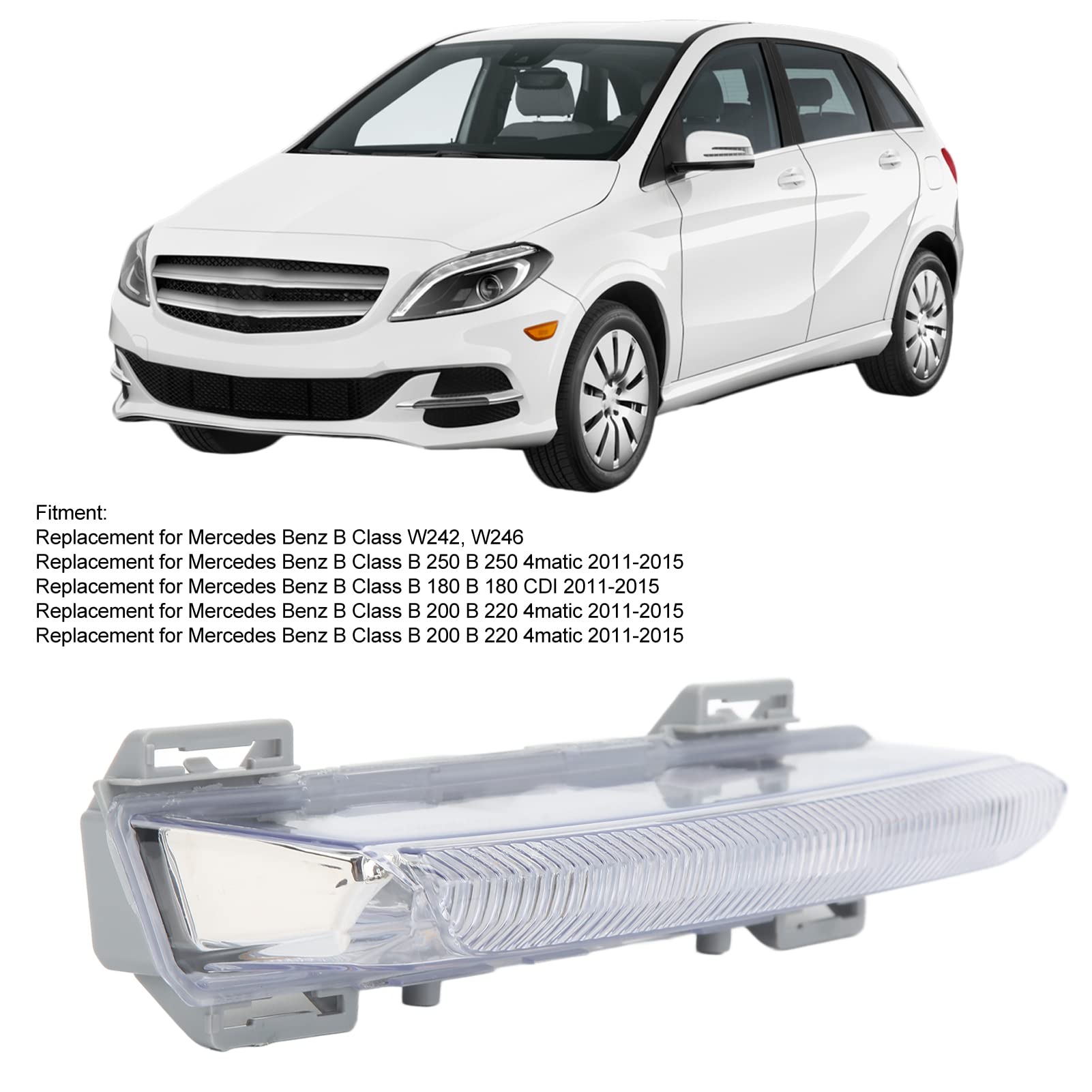 Aramox LED Daytime Running Lights & Fog Lamps for Mercedes-Benz B-Class W242 W246 (Left Side 2049069100) - Premium Replacement for Enhanced Visibility & Safety During Day/Night Driving