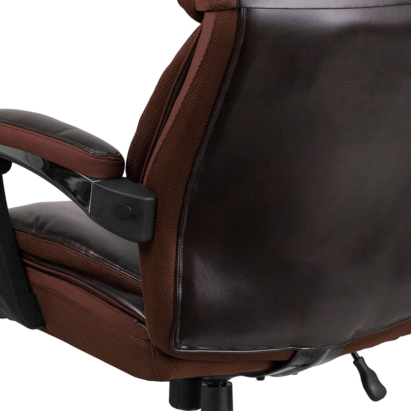 HERCULES Series Big & Tall 500 lb. Capacity Black LeatherSoft Executive Swivel Ergonomic Office Chair with Adjustable Headrest - Perfect for Home Office, Gaming, and Heavy-Duty Workspaces