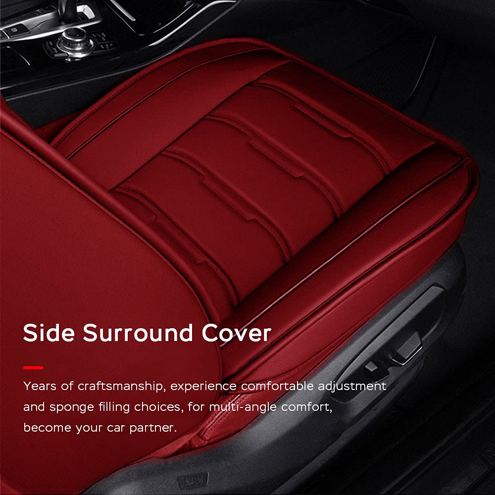 Luxury PU Leather Front & Rear Seat Covers for Buick Enclave & Lacrosse - Comfortable, Durable & Wear-Resistant Car Seat Protectors (Red) - Perfect for Daily Commute, Road Trips & Family Protection