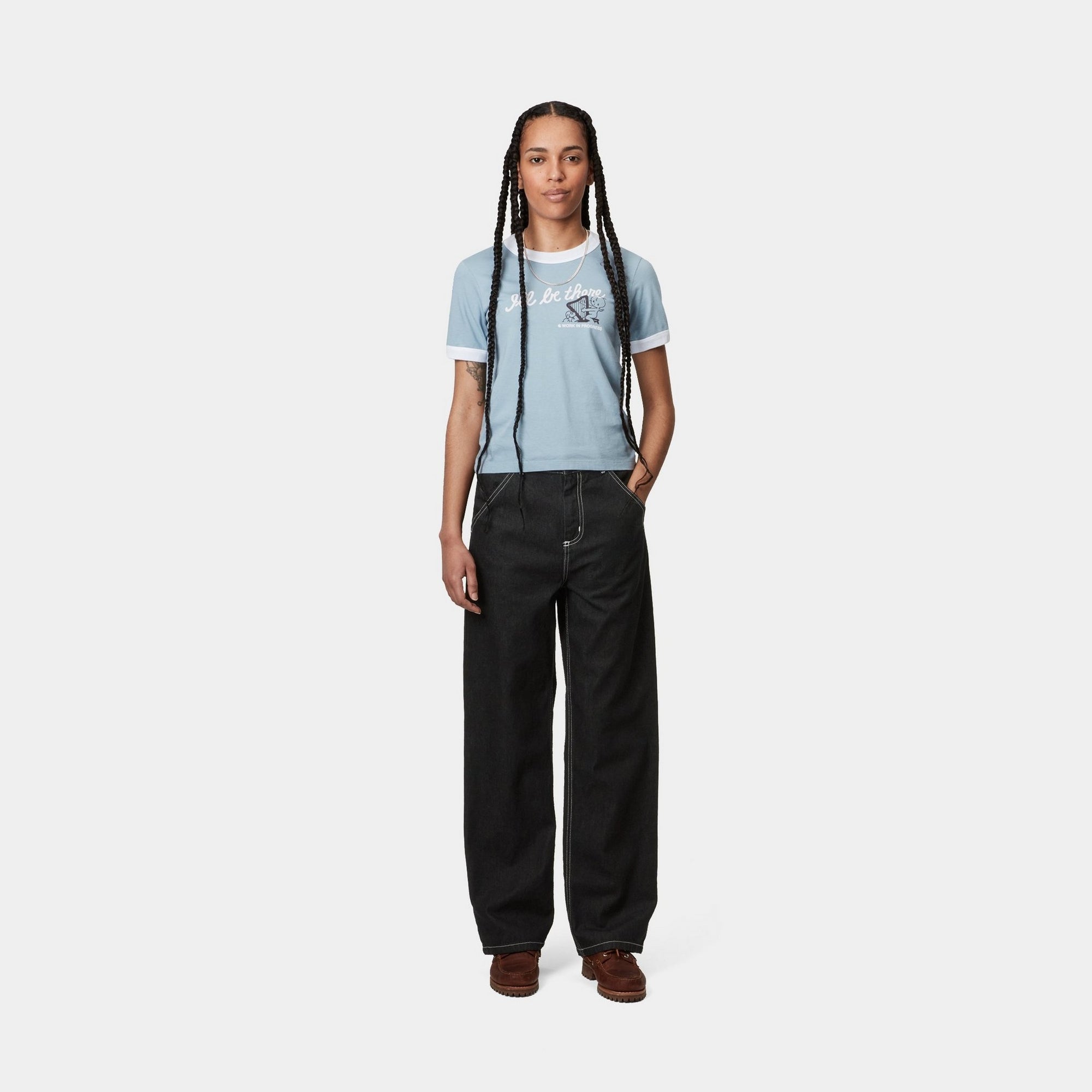 Women's Simple Black Stone Washed Pants - Comfortable Casual Trousers for Everyday Wear, Office & Travel