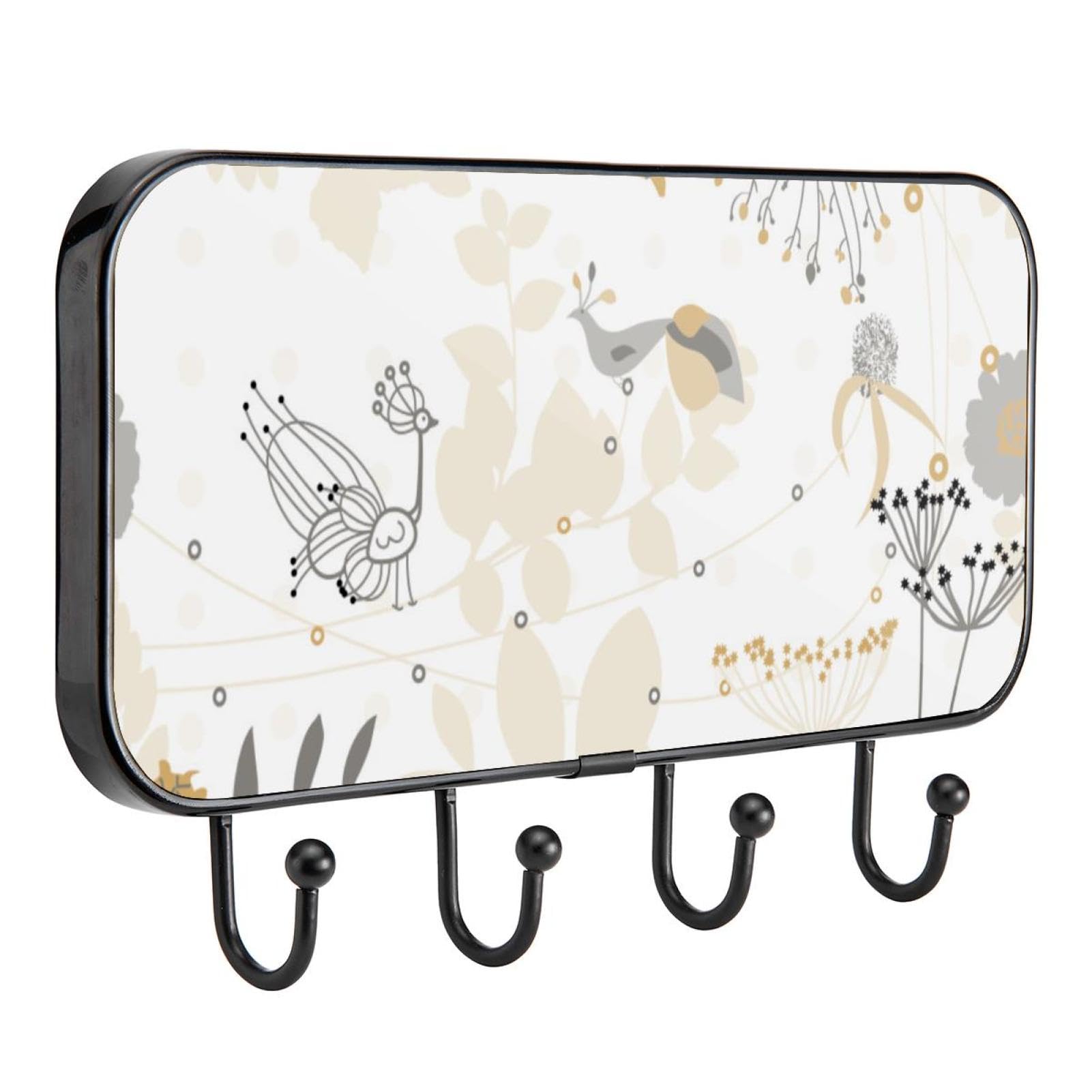 GIAPB Adhesive Wall Hooks - Abstract Animal & Floral Design, Heavy Duty Sticky Hooks for Hanging Coats, Keys, Towels, Decor - Perfect for Home, Office, Dorm Room Organization