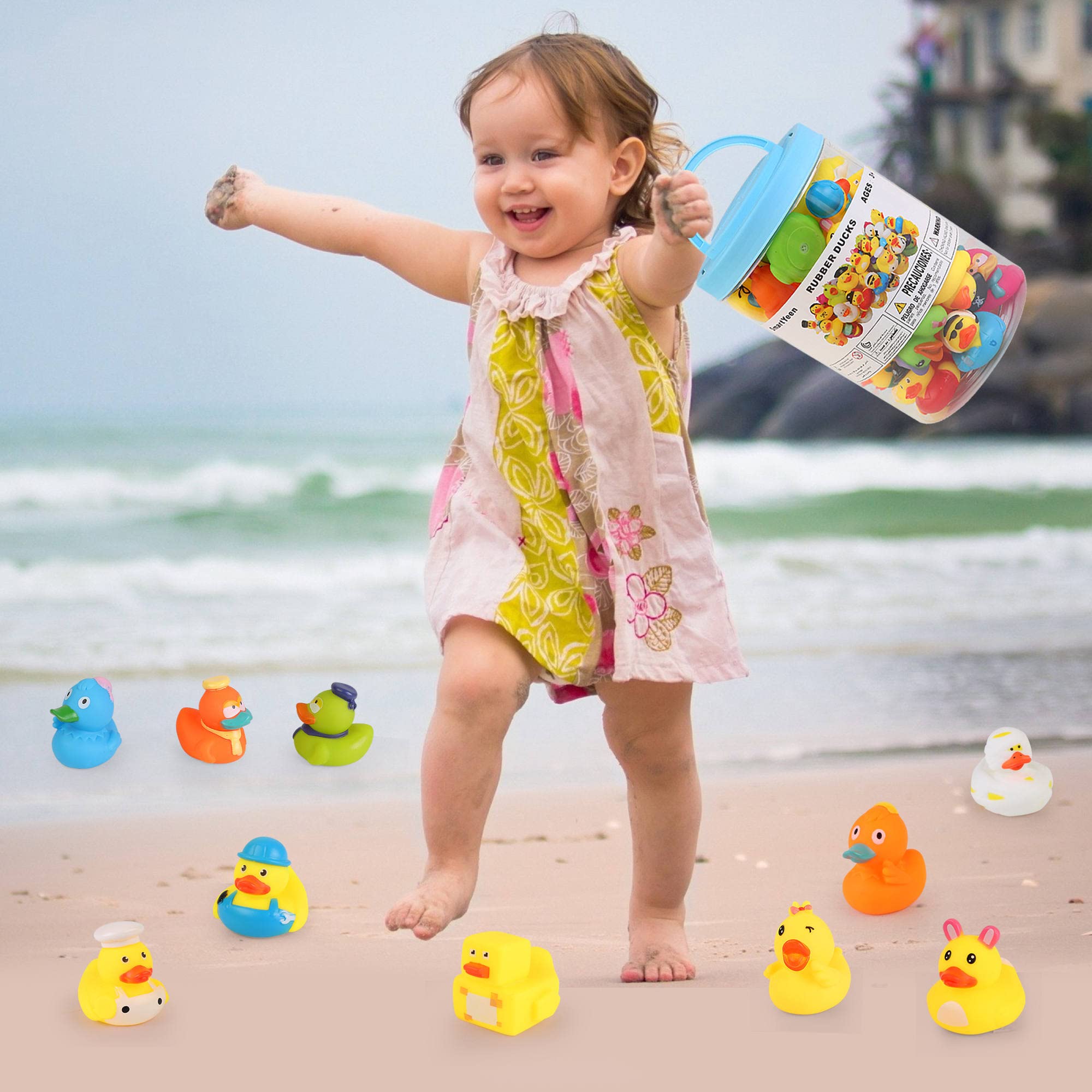 30-Piece Assorted Rubber Duck Bath Toys for Toddlers 1-3 Years - Soft Baby Pool & Bathtime Fun - Perfect Birthday Gift for Kids - Great for Bath Time, Pool Parties & Sensory Play