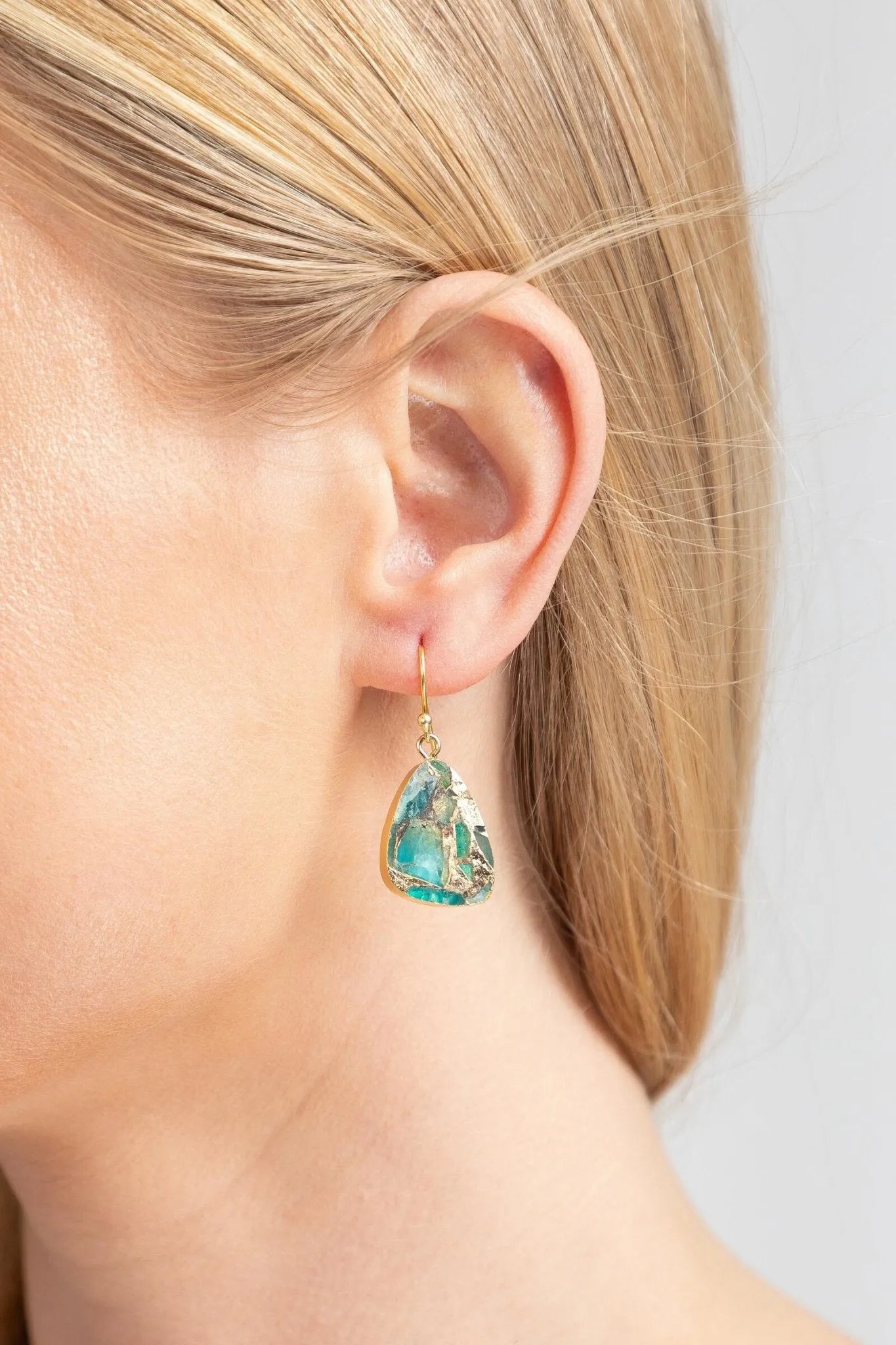 Triangle Gemstone Mixed Mojave Earrings | Boho Beaded Dangle Earrings for Women | Perfect for Festivals, Parties & Everyday Wear