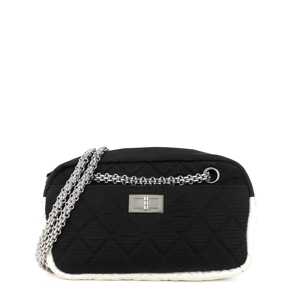 Chanel Reissue Small Black & Ivory Nylon Shoulder Bag for Women | Luxury Designer Crossbody Purse | Perfect for Evening Events, Date Nights & Fashion Outings