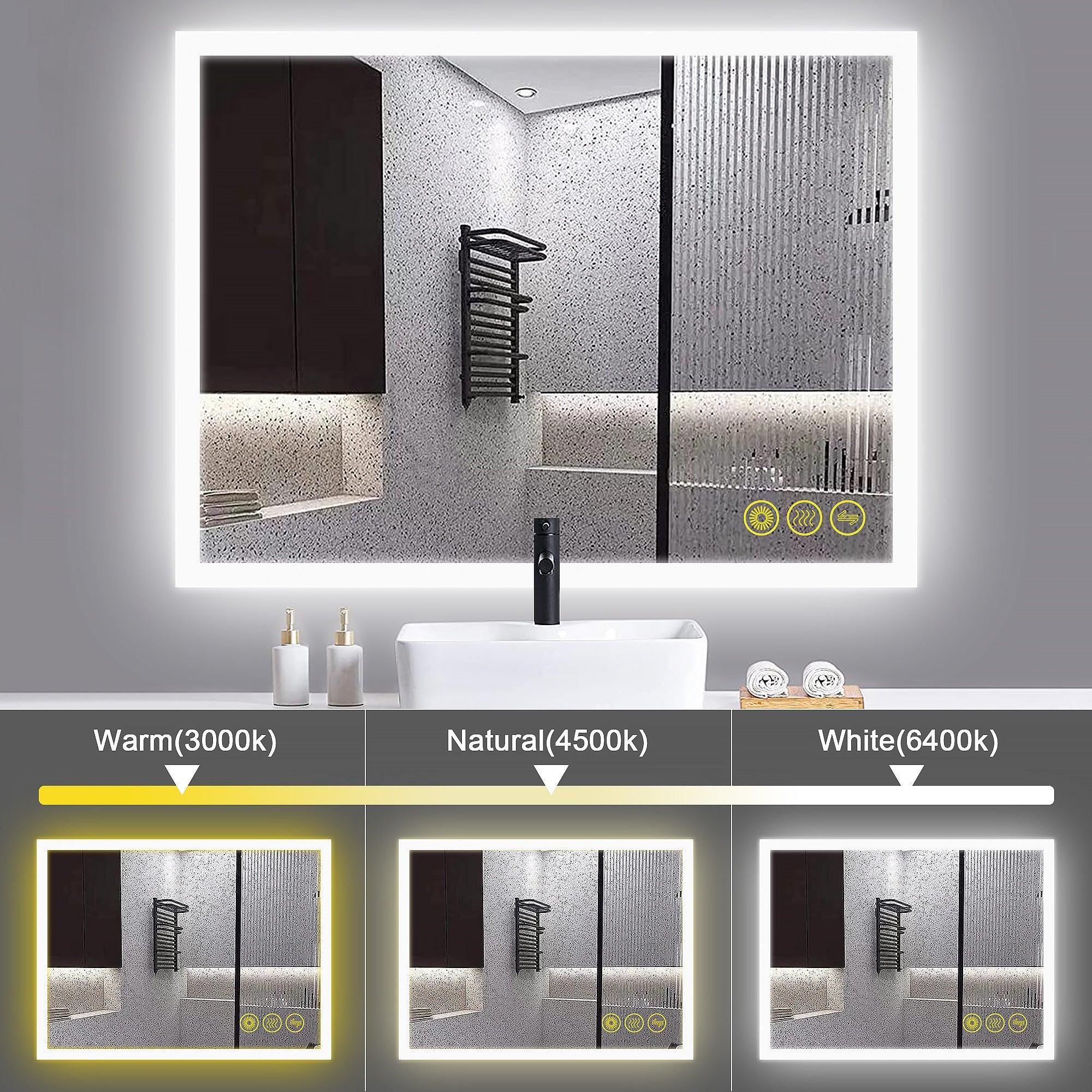 SmartGlow Dimmable LED Frameless Anti-Fog Bathroom Vanity Mirror with Touch Control - Perfect for Makeup, Shaving & Home Decor