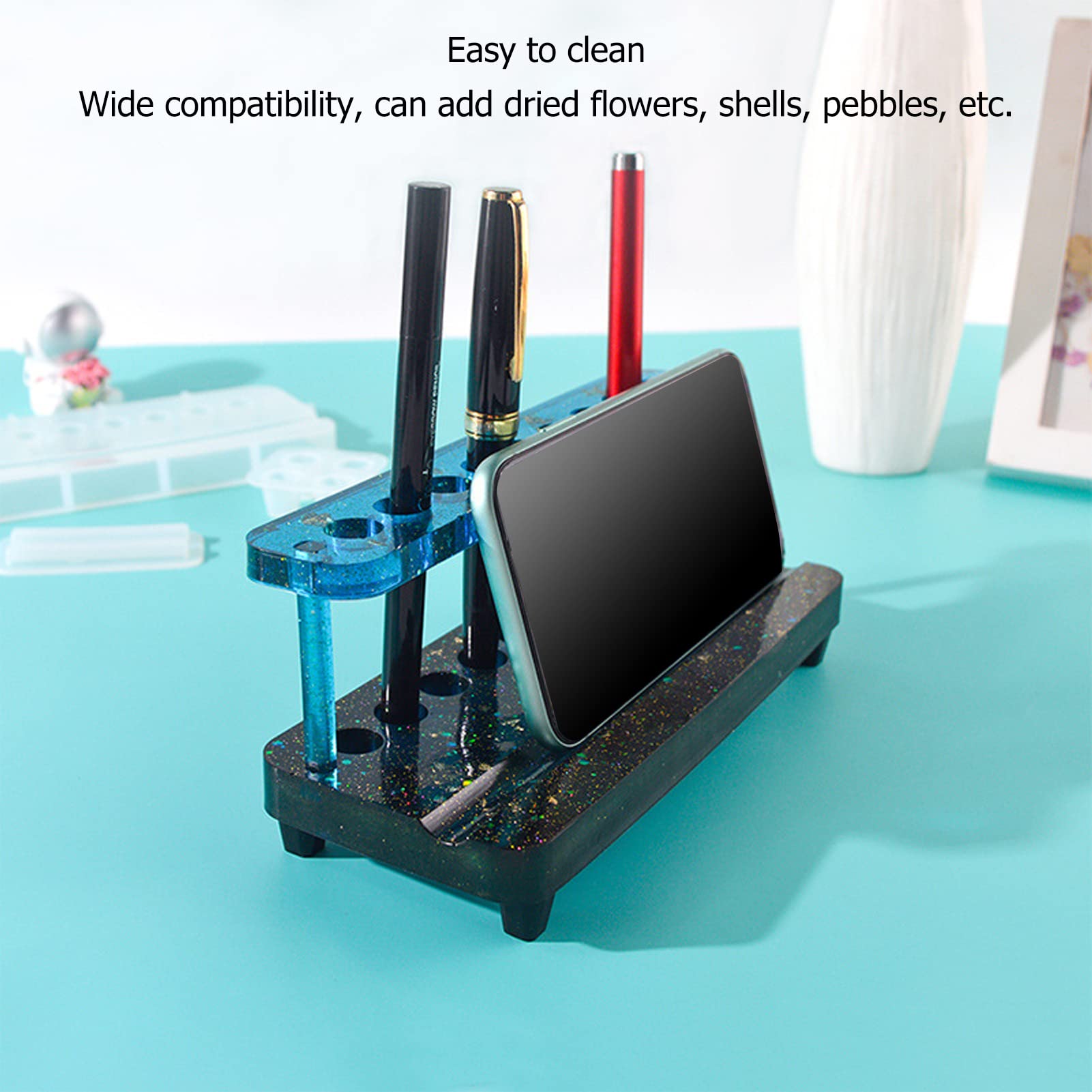 Premium Silicone Resin Molds for DIY Crafting - Pen Holder, Phone Stand & Pencil Holder Molds for Epoxy Resin Casting | Perfect for Handmade Gifts, Home Decor & Office Organization
