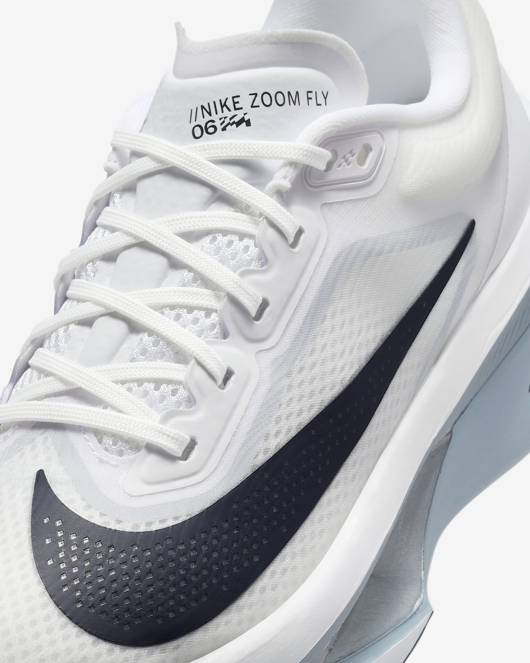 Nike Zoom Fly 6 Men's Running Shoes (D Width) - White/Gridiron/Pure Platinum | Lightweight Cushioned Road Racing Sneakers for Marathon Training & Long Distance Running