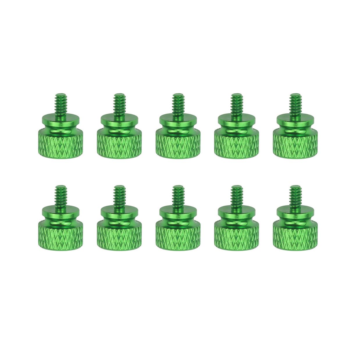 10Pcs Green 6-32 Fully Threaded Knurled Thumb Screws for PC Computer Case - Perfect for DIY PC Building, Hardware Upgrades & Electronics Repair