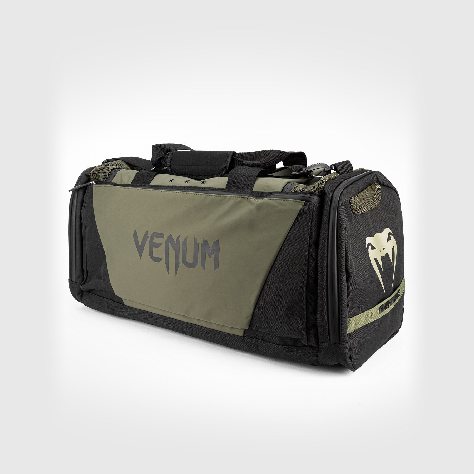 Venum Trainer Lite Evo Sports Bag - Durable Gym Duffel Bag for MMA, Boxing & Fitness - Khaki/Black - Perfect for Training, Travel & Workout Gear Storage