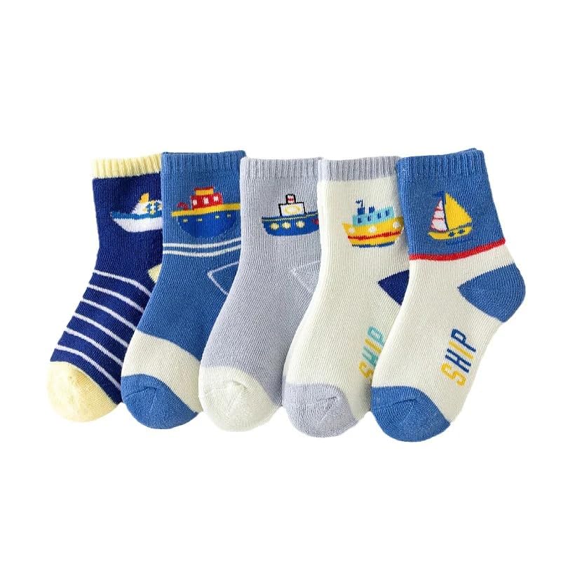 SYGA 5 Pairs Baby Cotton Socks for 9-24 Months - Soft Warm Winter & Fall Socks for Infants & Toddlers - Perfect for Daily Wear, Playtime & Outdoor Activities