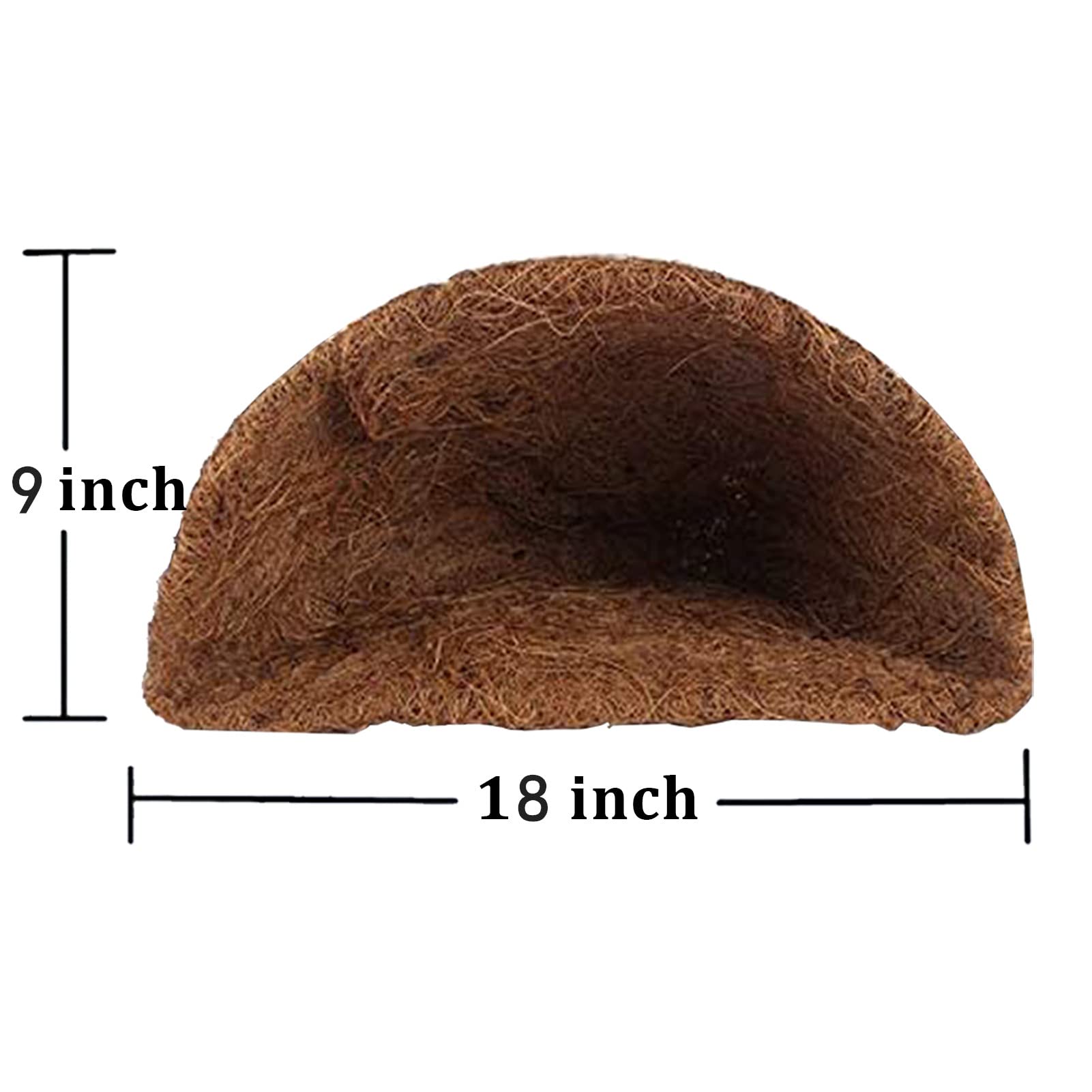 2PCS 18 Inch Half Round Hanging Basket Liners - 100% Natural Coconut Fiber Replacement Coco Liners for Wall Planters, Flower Pots & Garden Baskets - Perfect for Indoor/Outdoor Hanging Plants, Balcony Decor & Vertical Gardens
