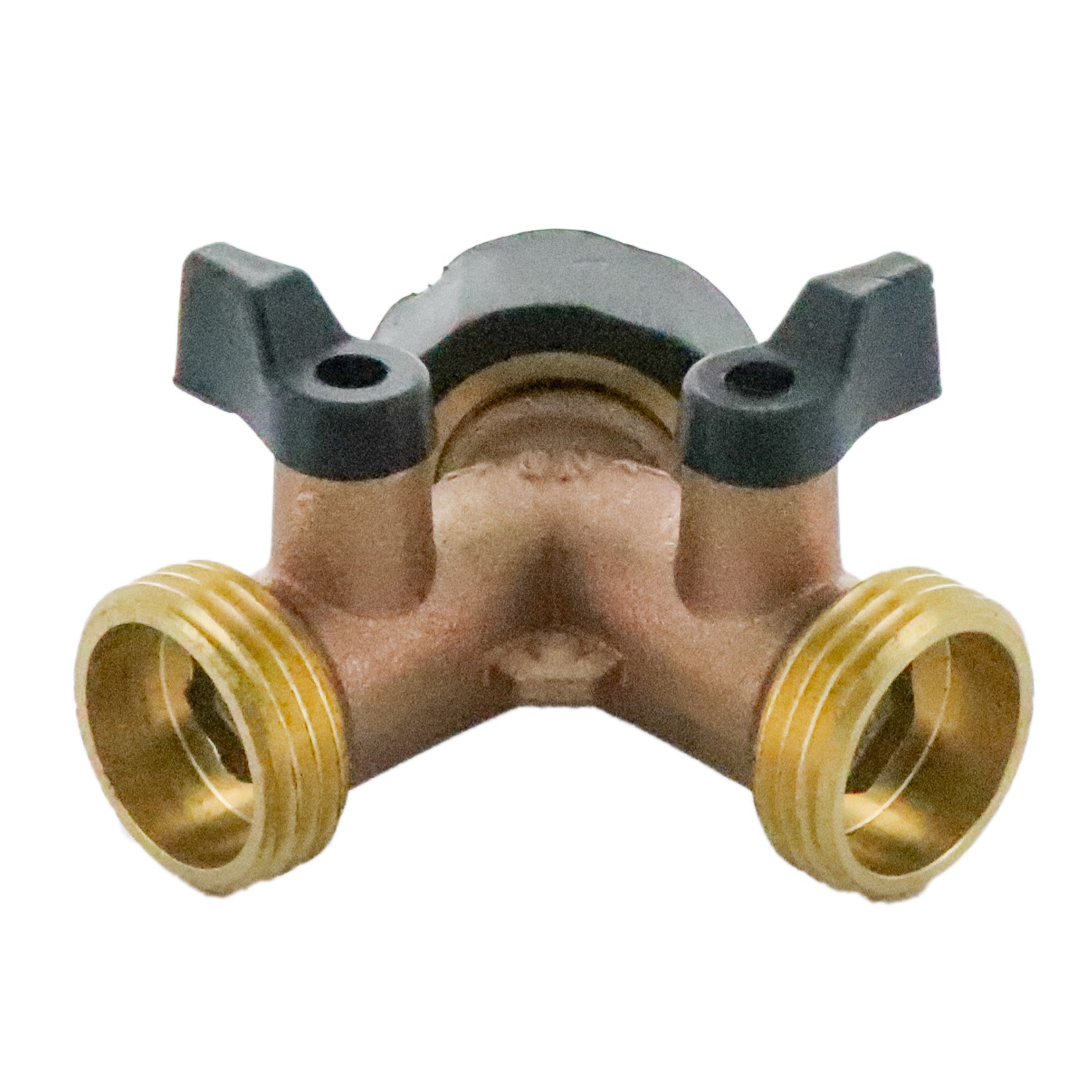 Orbit 58248N Brass Garden Hose Y Adapter with Shutoff Valve - Perfect for Lawn Irrigation, Car Washing & Outdoor Watering
