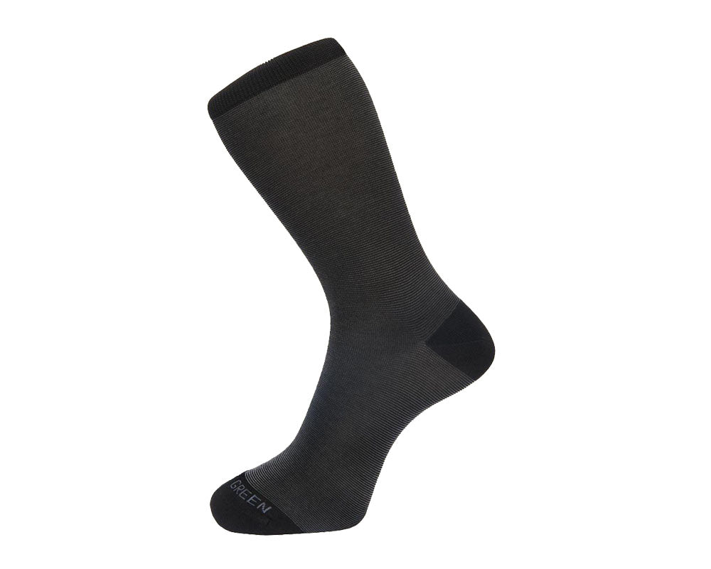 Fortis Green Men's Black Striped Socks - Premium Comfort for Casual & Dress Wear - Ideal for Work, Gym & Everyday Use
