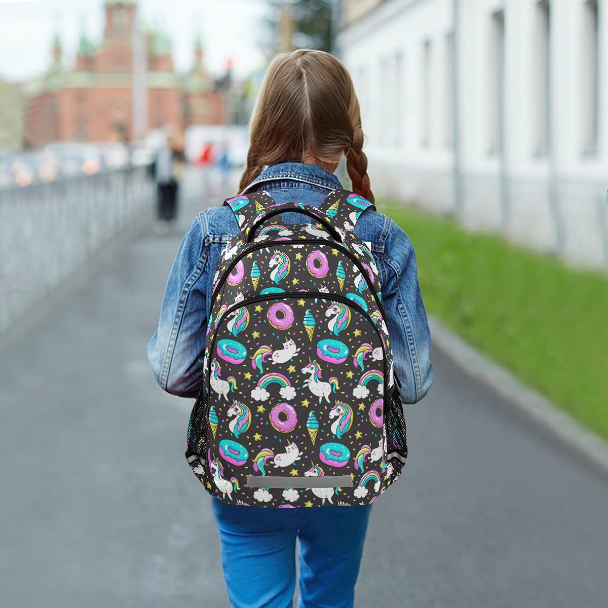 **MNSRUU Rainbow Unicorn Laptop Backpack with Chest Strap - Durable School & Travel Backpack for Boys & Girls - Perfect for Hiking, College & Daily Use**