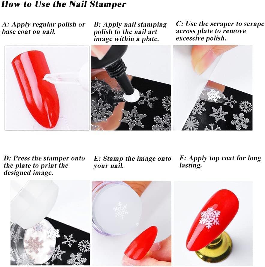 French Tip Nail Stamp Kit - Professional Nail Art Stamper with Silicone Stamps, Scrapers & Replaceable Heads | DIY Manicure Tools for Salon & Home Use | Perfect for French Nails, Acrylics & Gel Polish Designs