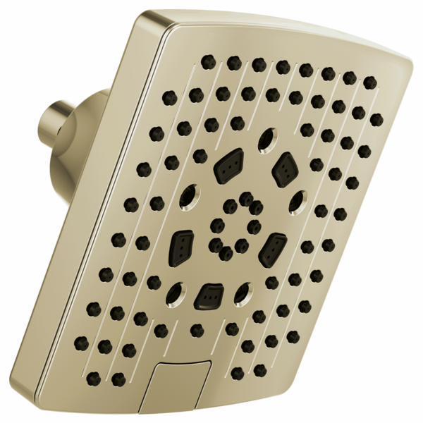 Brizo 87406 PN 7-Square 5-Function Shower Head 1.75 GPM Polished Nickel - High Pressure Rain Shower Head for Spa-Like Bathroom Experience, Perfect for Master Bath & Guest Bathrooms