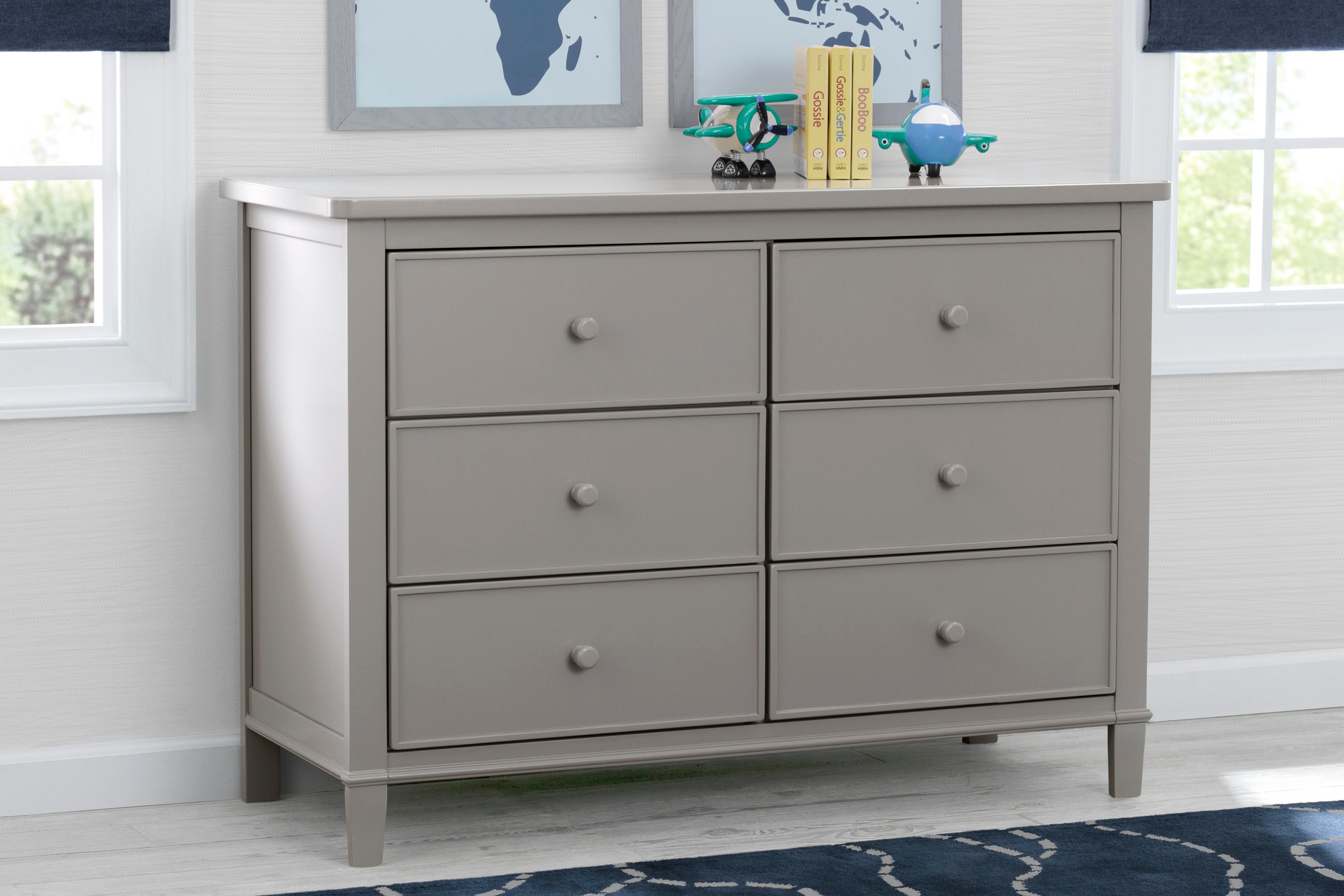 Haven 6-Drawer Dresser with Interlocking Drawers - Sturdy Wooden Chest of Drawers for Bedroom Storage & Organization - Perfect for Master Bedroom, Guest Room or Nursery Closet