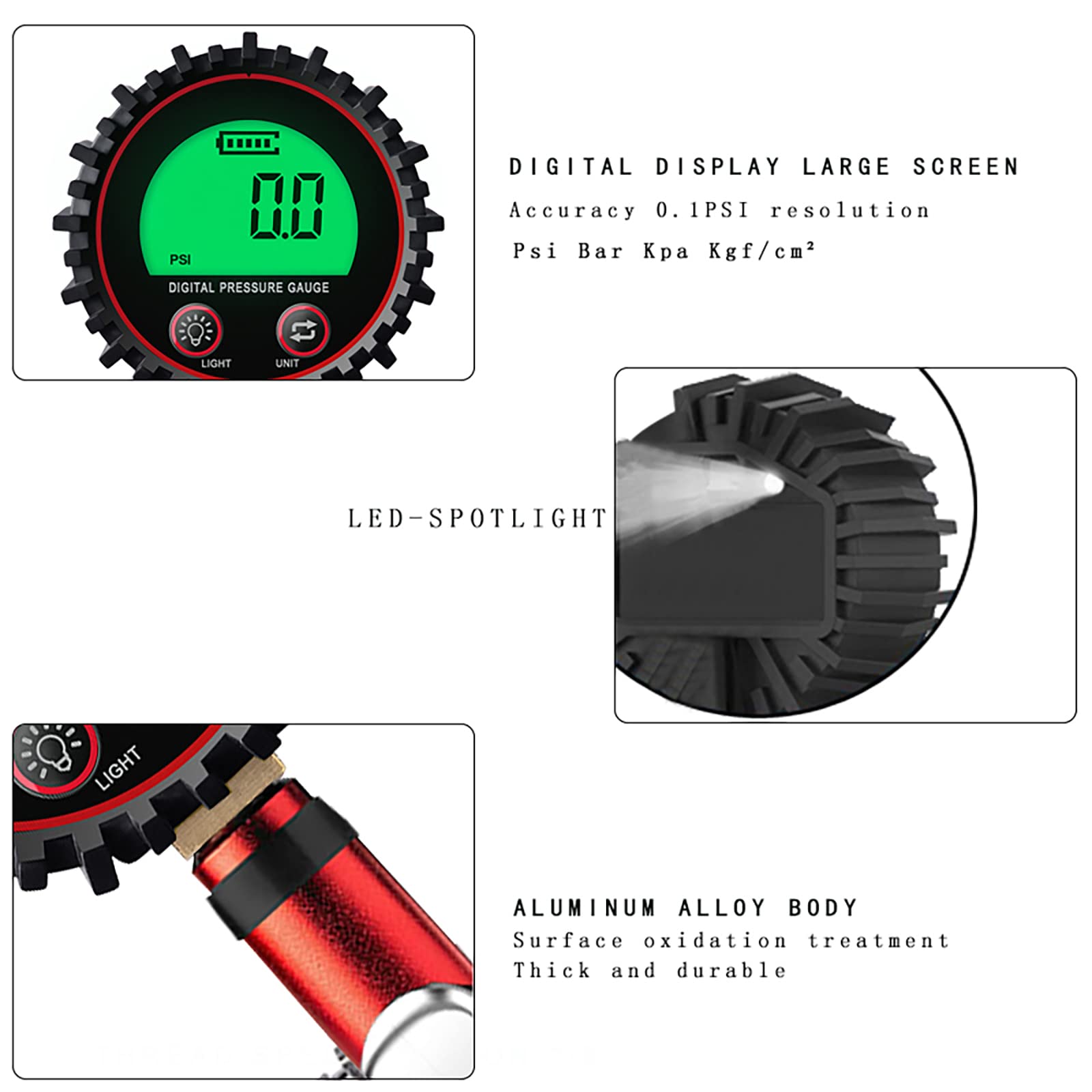 255 PSI Digital Tire Inflator with Pressure Gauge - Portable Air Compressor Accessories Kit with 0.1 Display & Quick Connect Coupler (B Pack) - Perfect for Cars, Bikes, SUVs and Home Garage Use