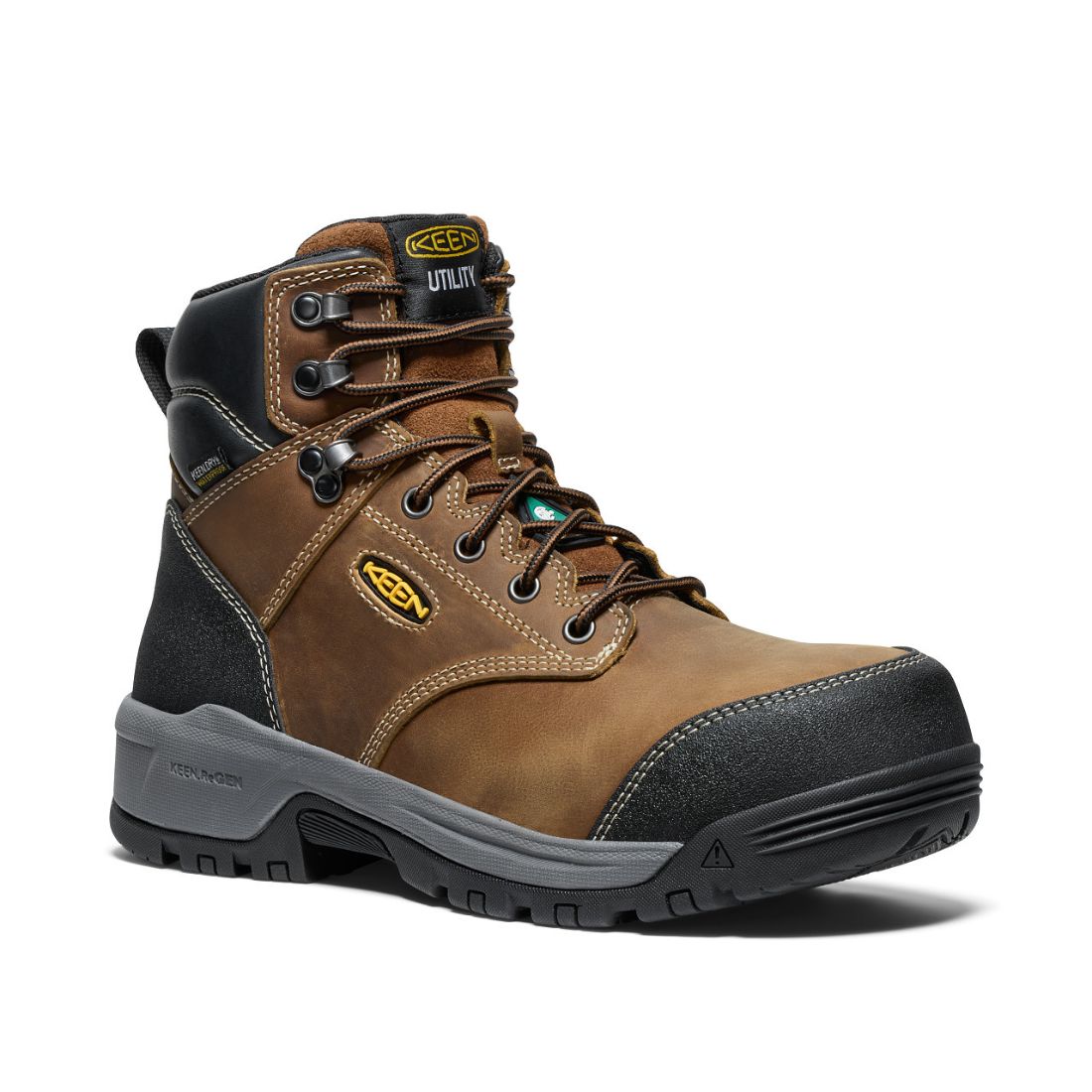 **Keen Evanston Men's Size 6 Waterproof Composite Toe Work Boots - Brown (1029855) | Durable & Comfortable for Construction, Hiking & Outdoor Work**