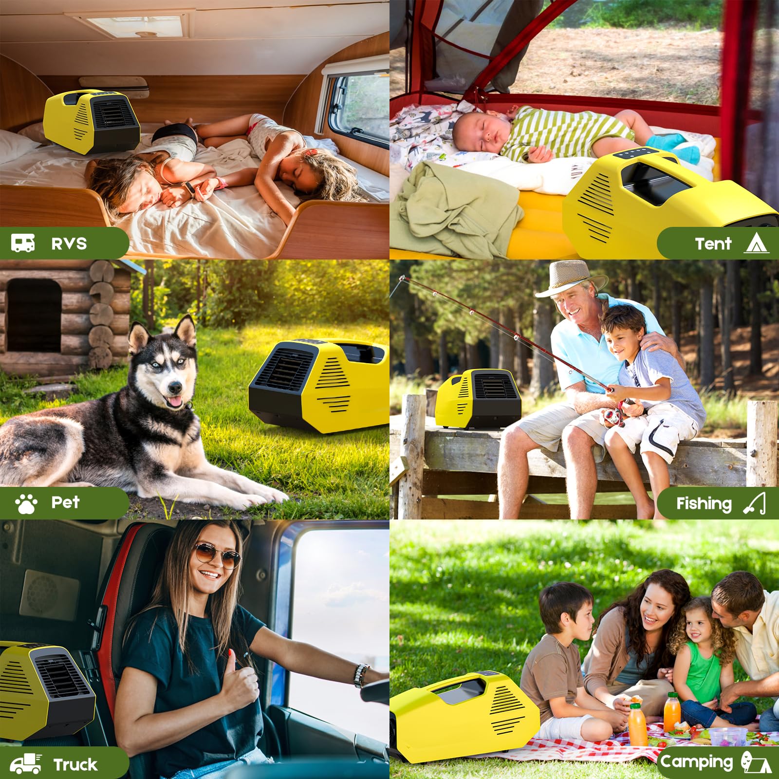Link Portable Air Conditioner - Energy Efficient Cooling Unit in Yellow | Perfect for Bedrooms, Offices & Small Spaces