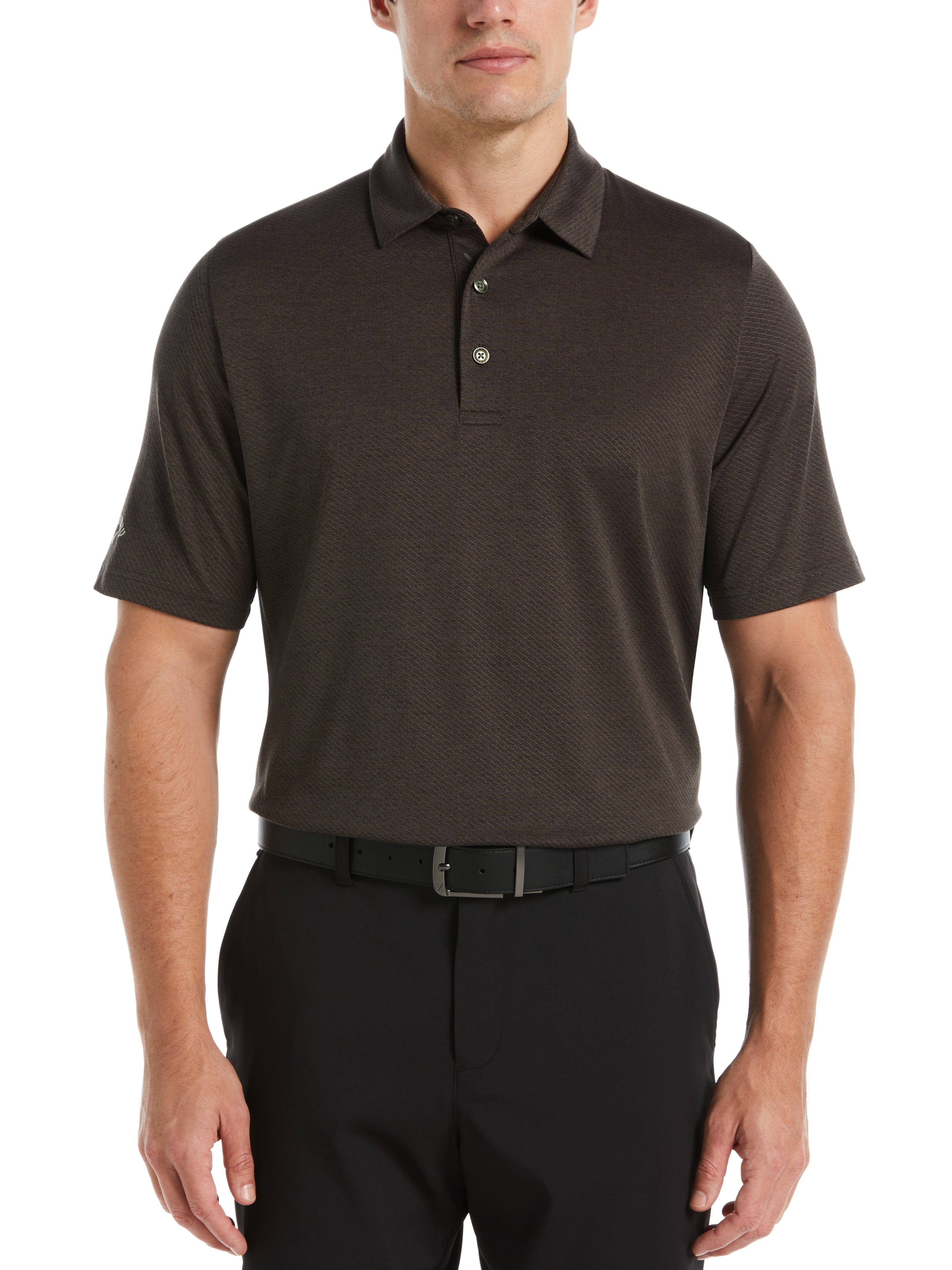 Men's Swing Tech™ Ventilated Heather Jacquard Polo Shirt - Breathable Moisture-Wicking Golf & Casual Wear for Summer Outdoor Activities