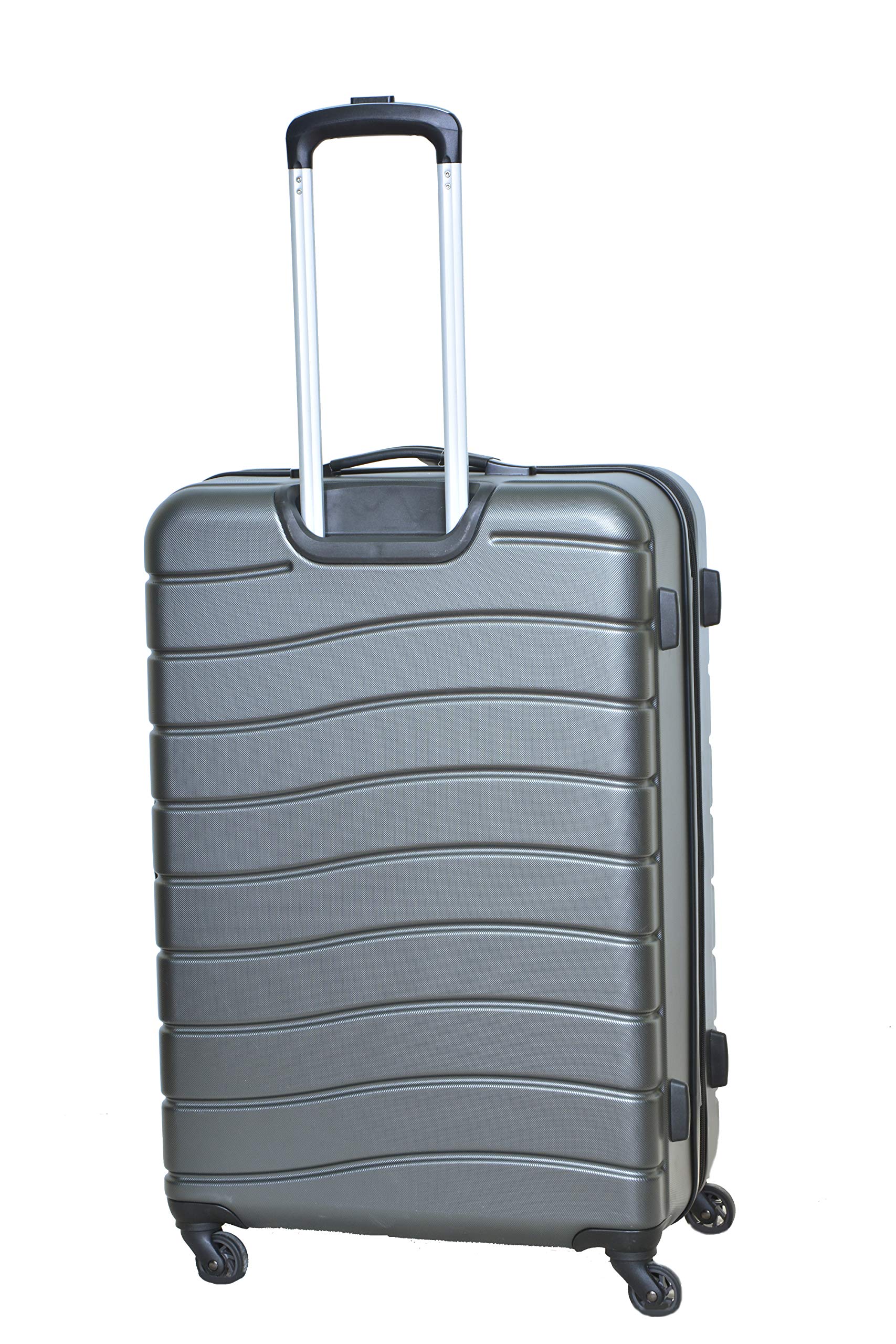SwissGear 7790 Expandable Hardside Luggage with 360° Spinner Wheels, Grey, 23.5-Inch Checked Medium Suitcase - Perfect for Air Travel, Business Trips & Vacation Packing