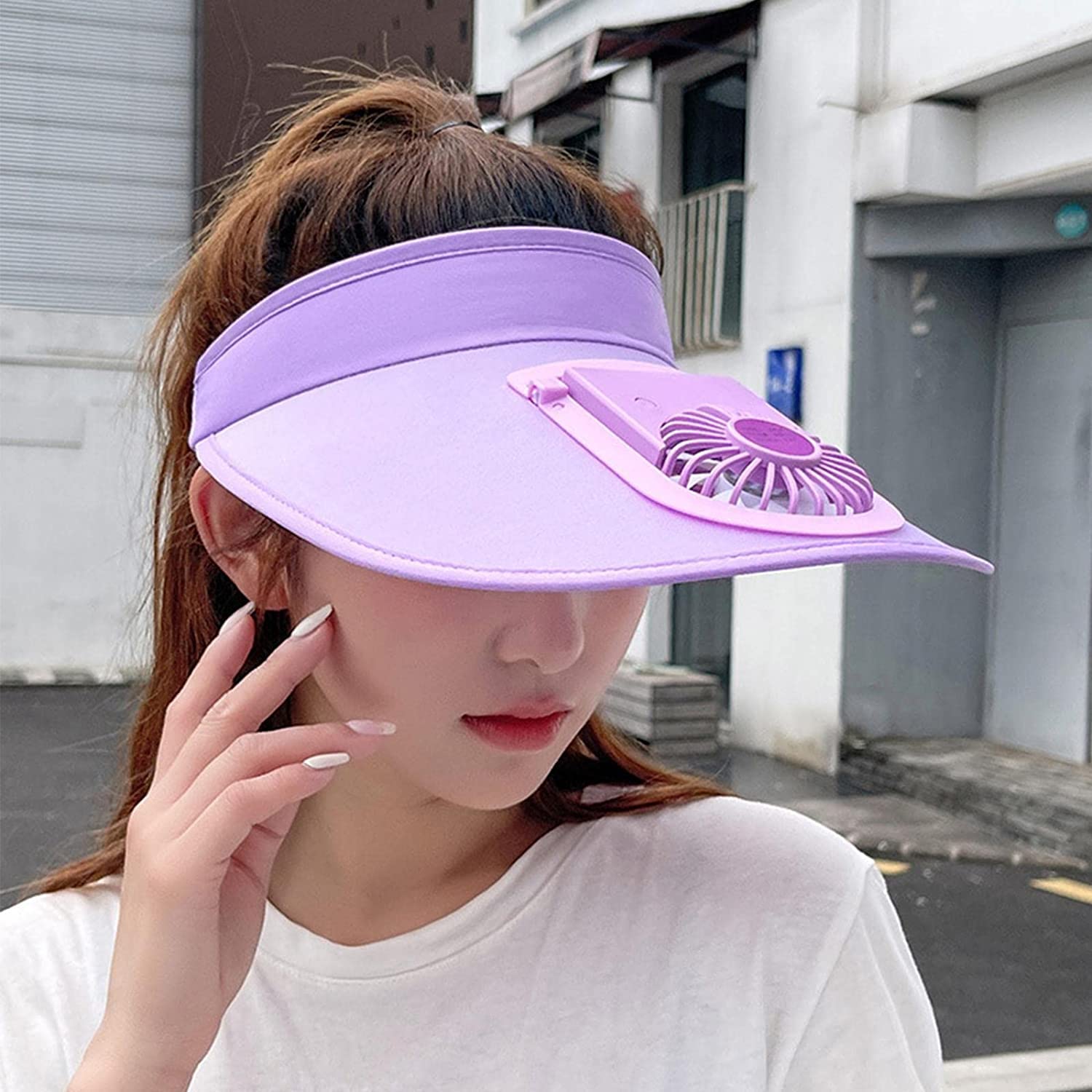 USB Rechargeable Cooling Fan Sun Visor Hat - Breathable UV Protection Baseball Cap for Golf, Hiking & Outdoor Activities | Summer Sunscreen Cooling Hat with Built-in Fan