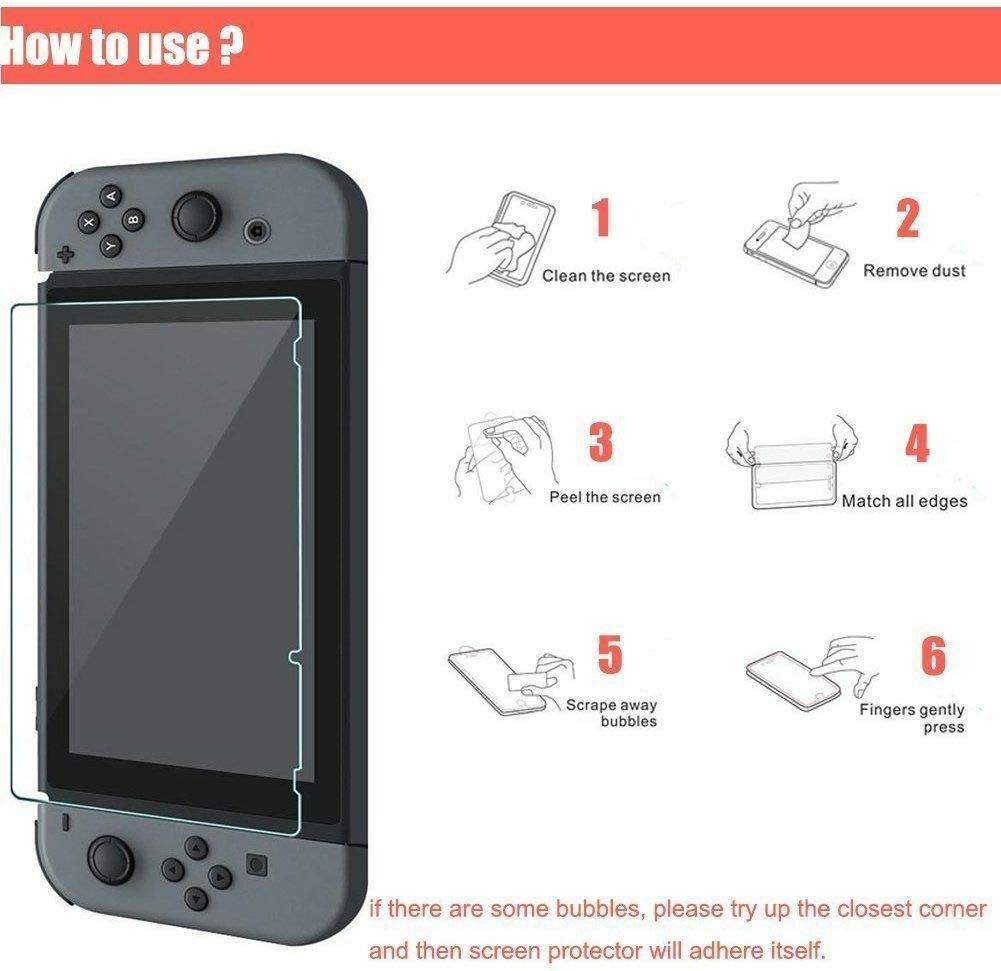 Premium Tempered Glass for Nintendo Switch - 2 Pack, Anti-Scratch for Gaming