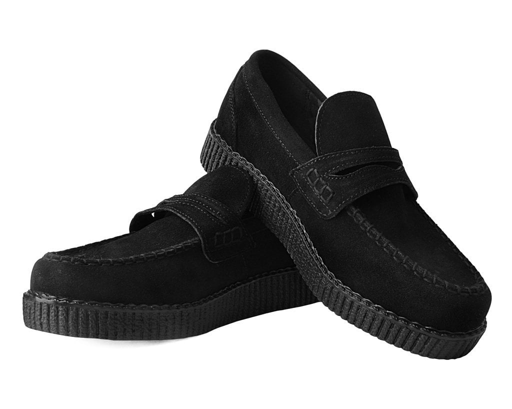 Black Suede Penny Loafers for Men - Classic Comfortable Slip-On Dress Shoes for Business & Casual Wear | Perfect for Office, Travel & Formal Occasions