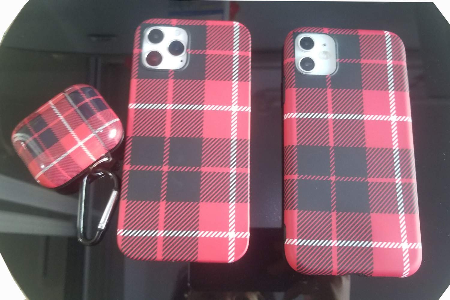 Red Plaid iPhone 12 Pro Max Case - Christmas Themed Soft TPU Slim Fit Snap Cover | 6.7 Inch Flexible Protective Phone Case | Perfect Holiday Gift & Everyday Use