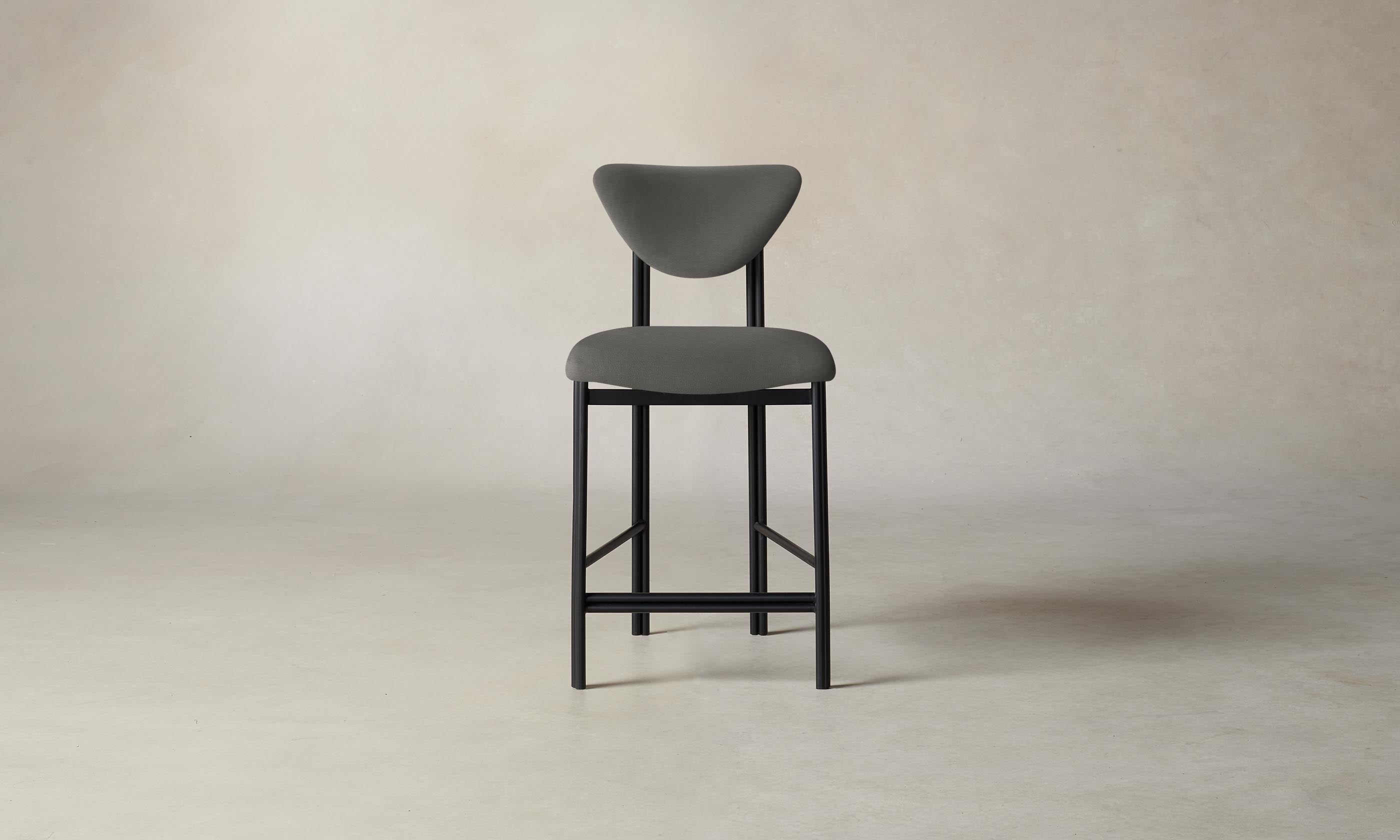 Premium Cooper Counter Stool with Pebbled Leather Upholstery & Ash Wood Frame - Perfect for Kitchen Islands, Bars & Breakfast Nooks