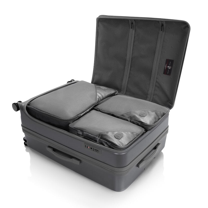 Heys EZ Fashion 30-Inch Large Checked Luggage Suitcase with Spinner Wheels - Perfect for International Travel & Long Trips