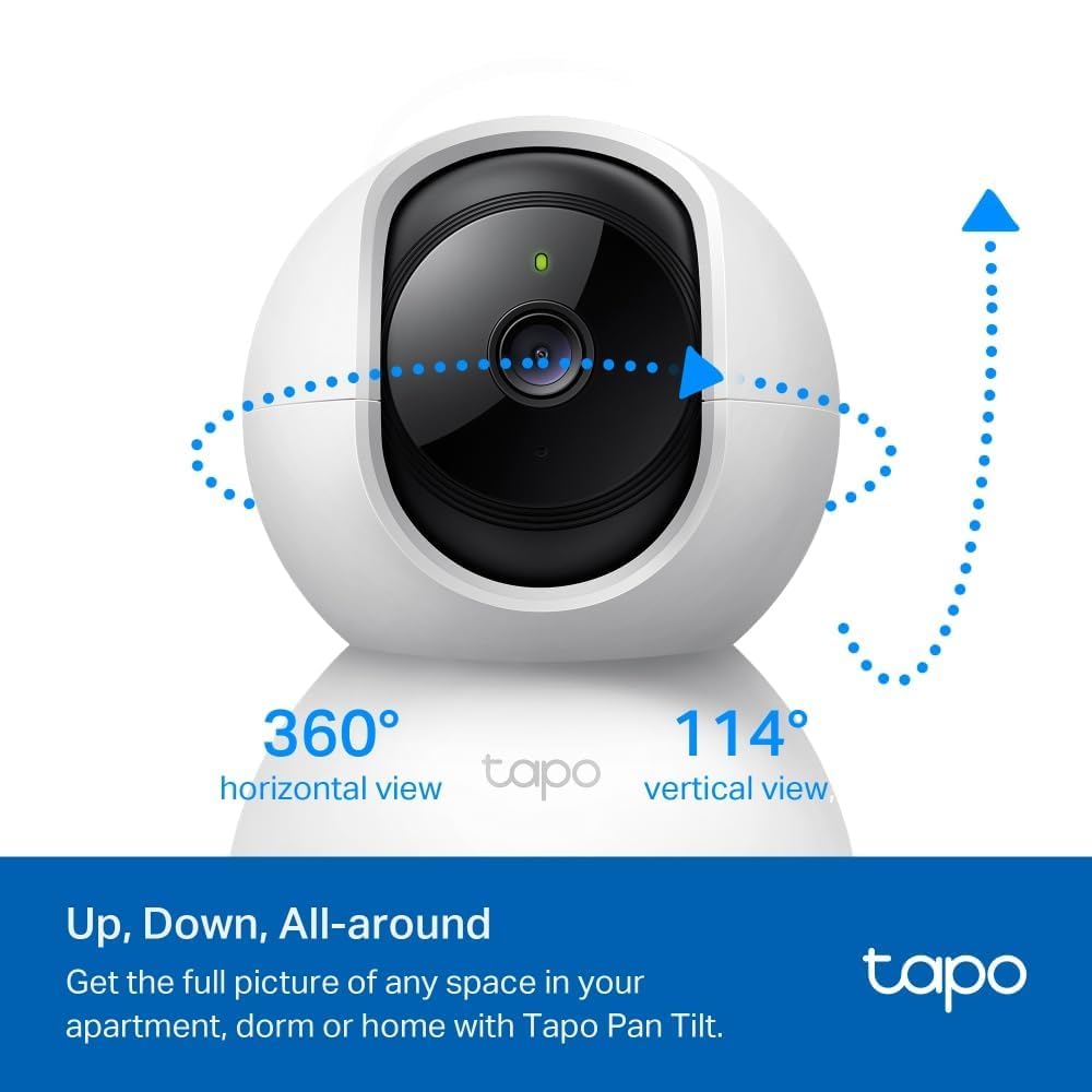 Tapo C210 2 Pack Pan/Tilt Indoor Security Camera - 2K 3MP WiFi Pet & Baby Monitor with AI Detection, 360° View, Night Vision, No Monthly Fee - Works with Alexa & Google Assistant for Home, Nursery & Pet Safety