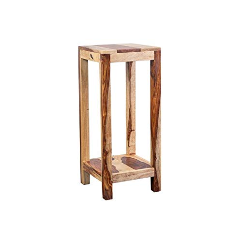 Hawthorne Collections Solid Sheesham Wood Fully Assembled Flower Stand - Elegant Plant Display Shelf for Home, Garden, and Office Decor