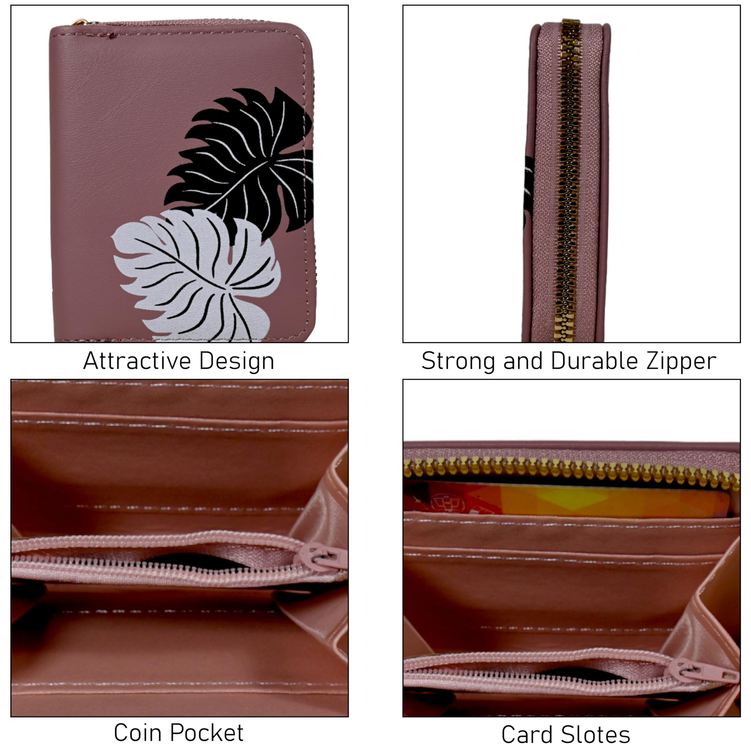 Stylish Women's Small Wallet - Slim Credit Card Holder & Coin Purse with Secure Zipper - Cute Mini Wallet for Girls & Women (Purple) - Perfect for Everyday Use, Travel & Gift Giving