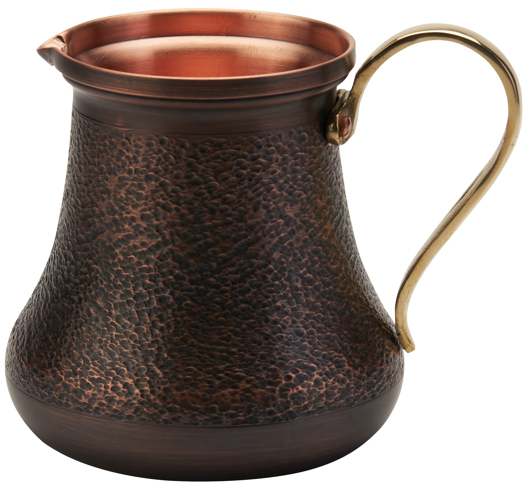 **DEMMEX 16oz Solid Pure Copper Mug with Lid – 1mm Thick Unlined Handmade Mini Pitcher for Coffee, Tea & Cocktails – Antique Copper Finish for Home, Office & Outdoor Use**