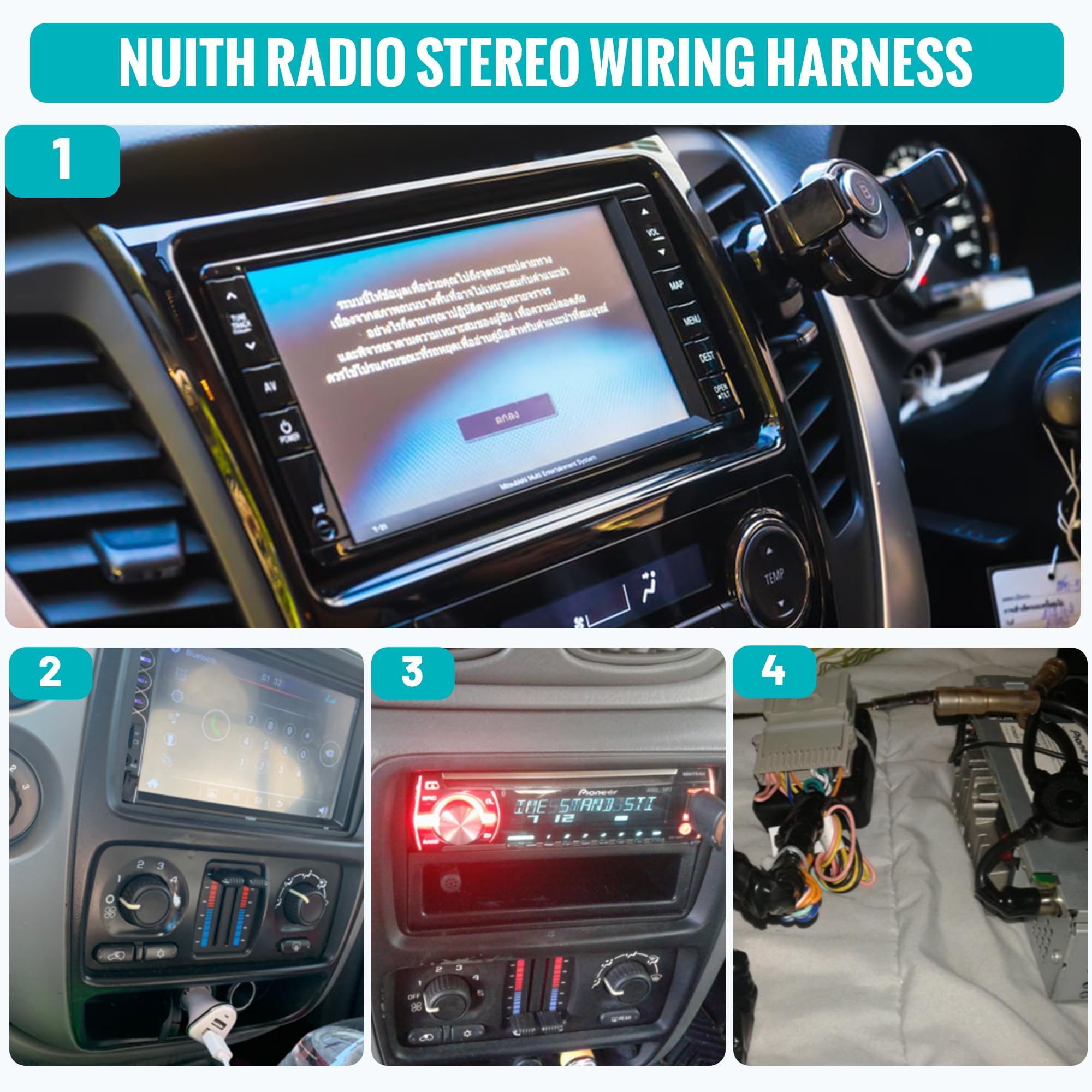 BMW VW Mercedes-Benz Stereo Radio Wire Harness & Antenna Adapter (2000-2015 Models) - Aftermarket Power Connector for Factory Plug Replacement - Perfect for Car Audio Upgrades & DIY Installations
